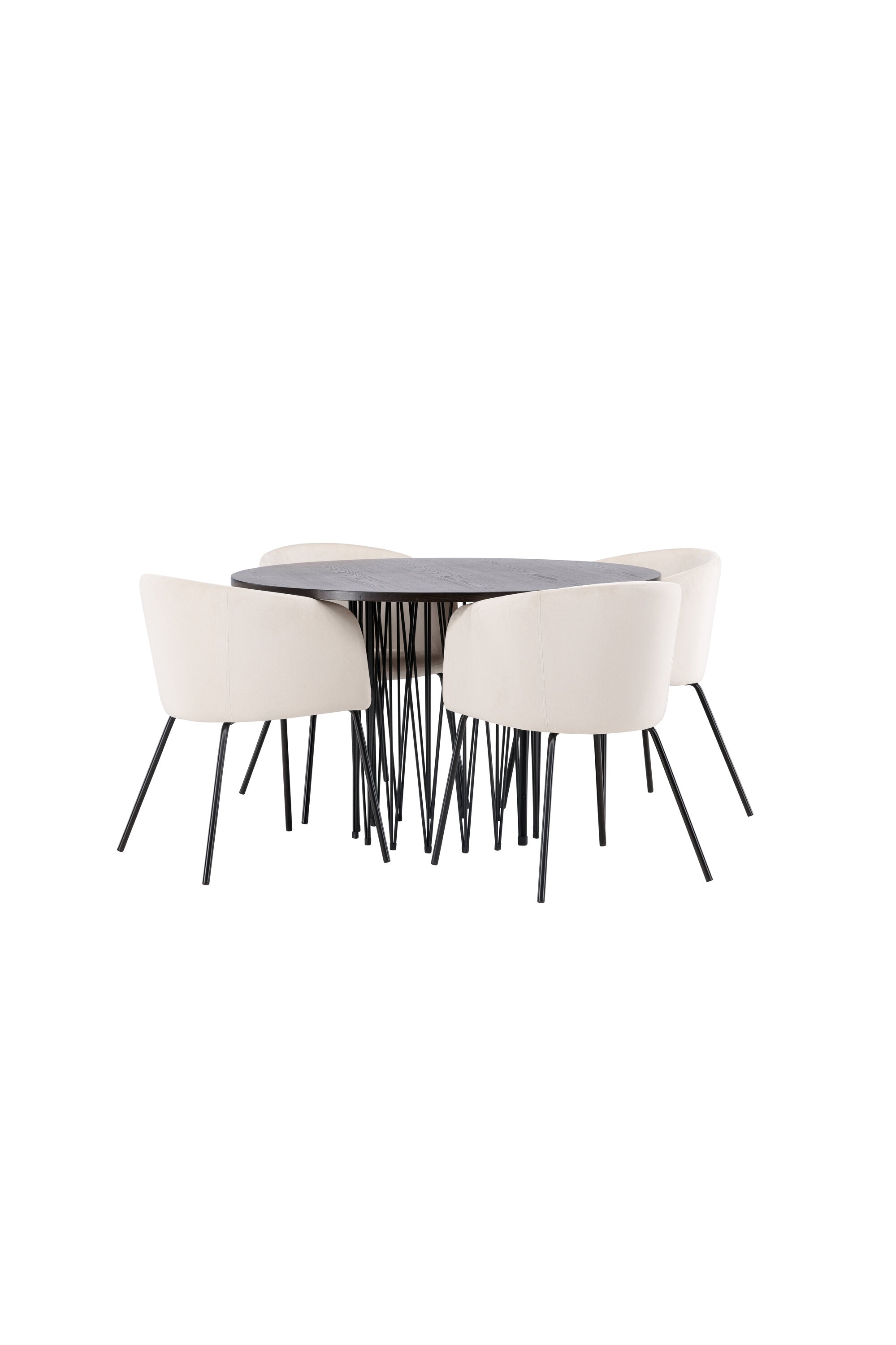 Stone Esszimmerset + Berit ⌀120cm/4St. in Beige, Schwarz präsentiert im Onlineshop von KAQTU Design AG. Esszimmerset ist von Venture Home