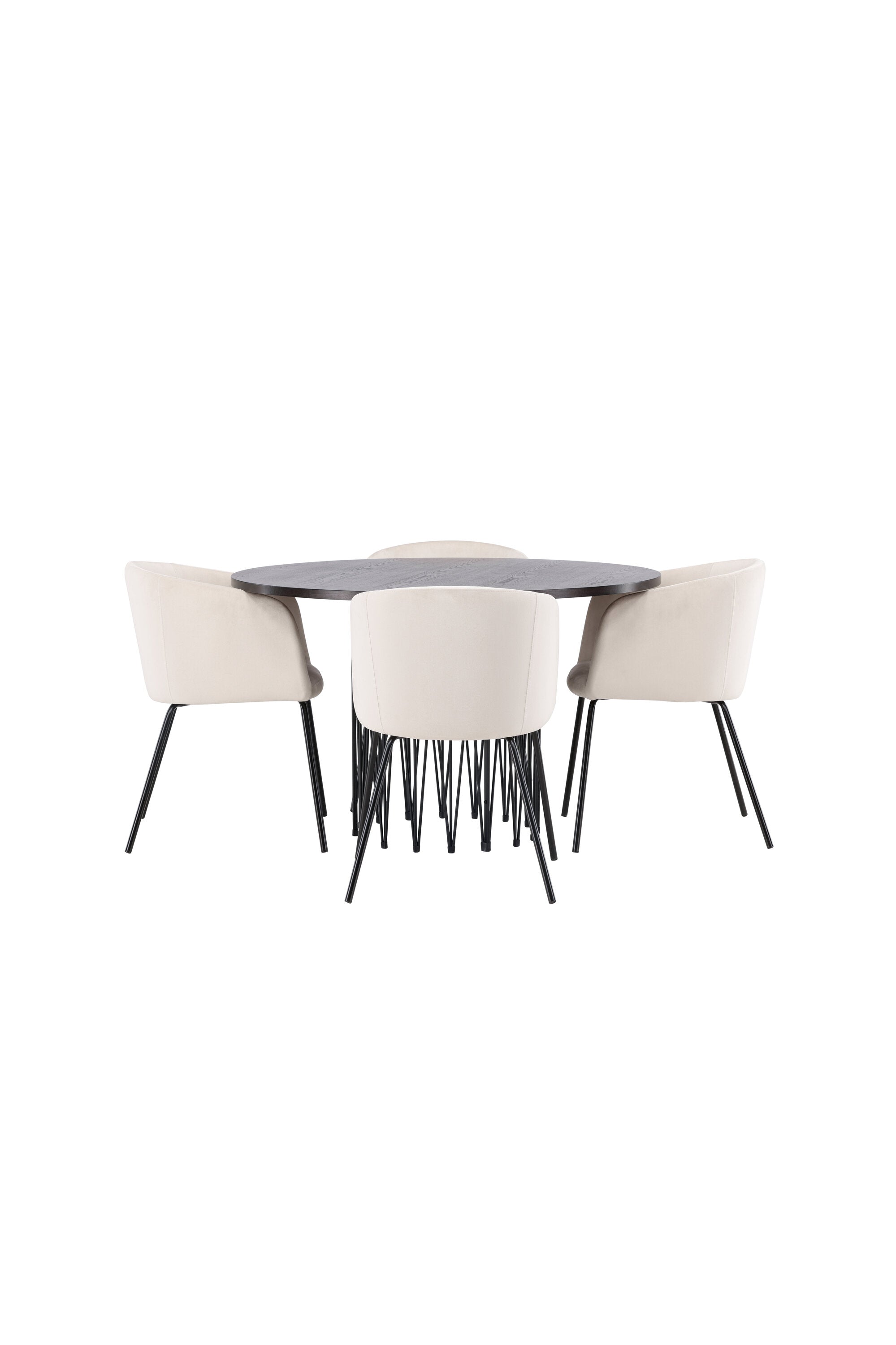 Stone Esszimmerset + Berit ⌀120cm/4St. in Beige, Schwarz präsentiert im Onlineshop von KAQTU Design AG. Esszimmerset ist von Venture Home