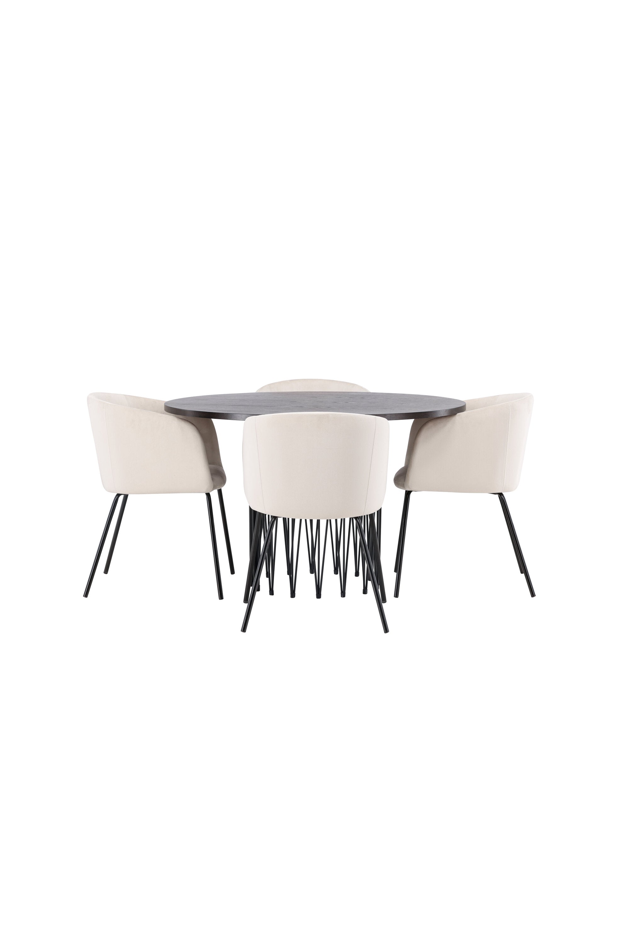 Stone Esszimmerset + Berit ⌀120cm/4St. in Beige, Schwarz präsentiert im Onlineshop von KAQTU Design AG. Esszimmerset ist von Venture Home