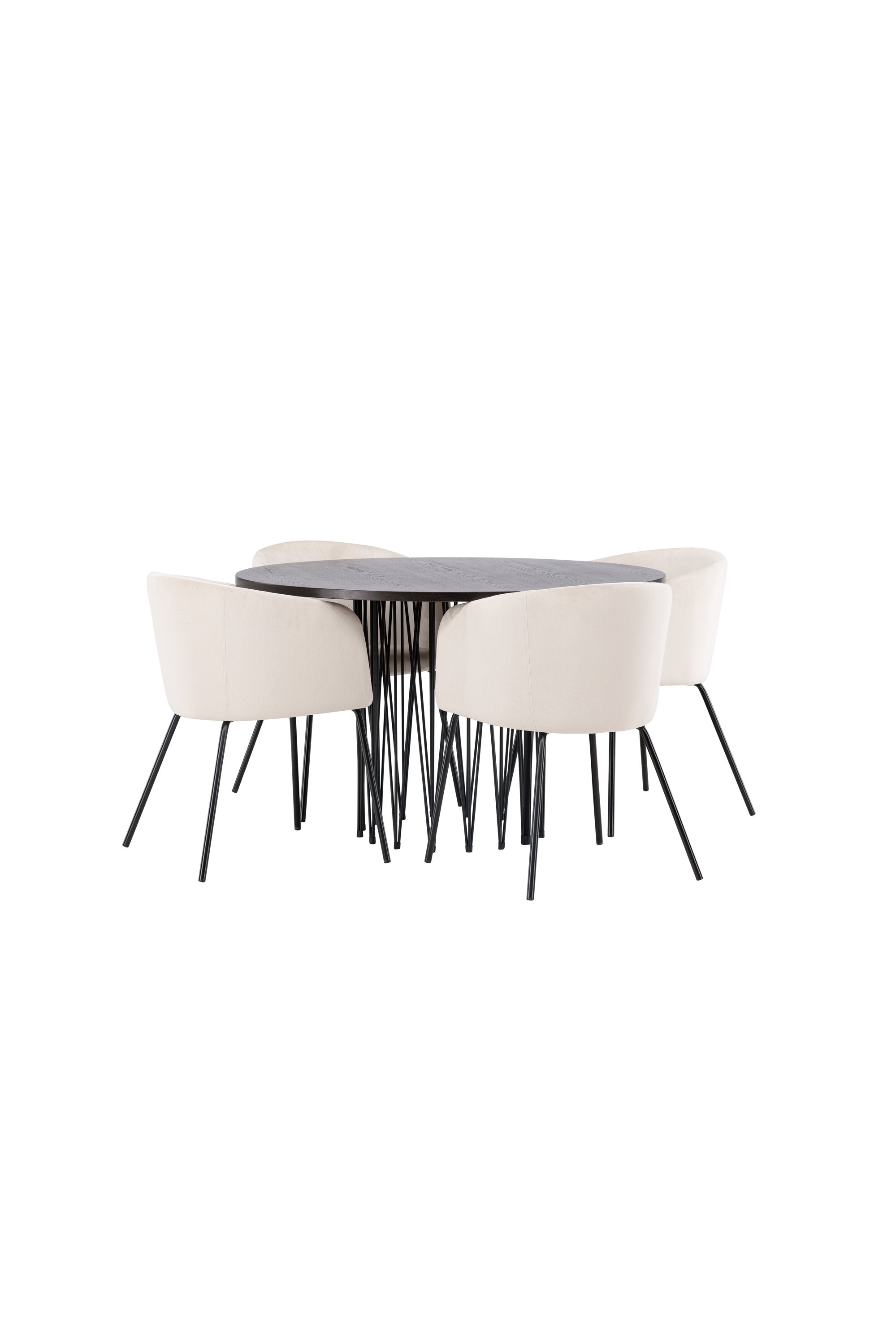 Stone Esszimmerset + Berit ⌀120cm/4St. in Beige, Schwarz präsentiert im Onlineshop von KAQTU Design AG. Esszimmerset ist von Venture Home
