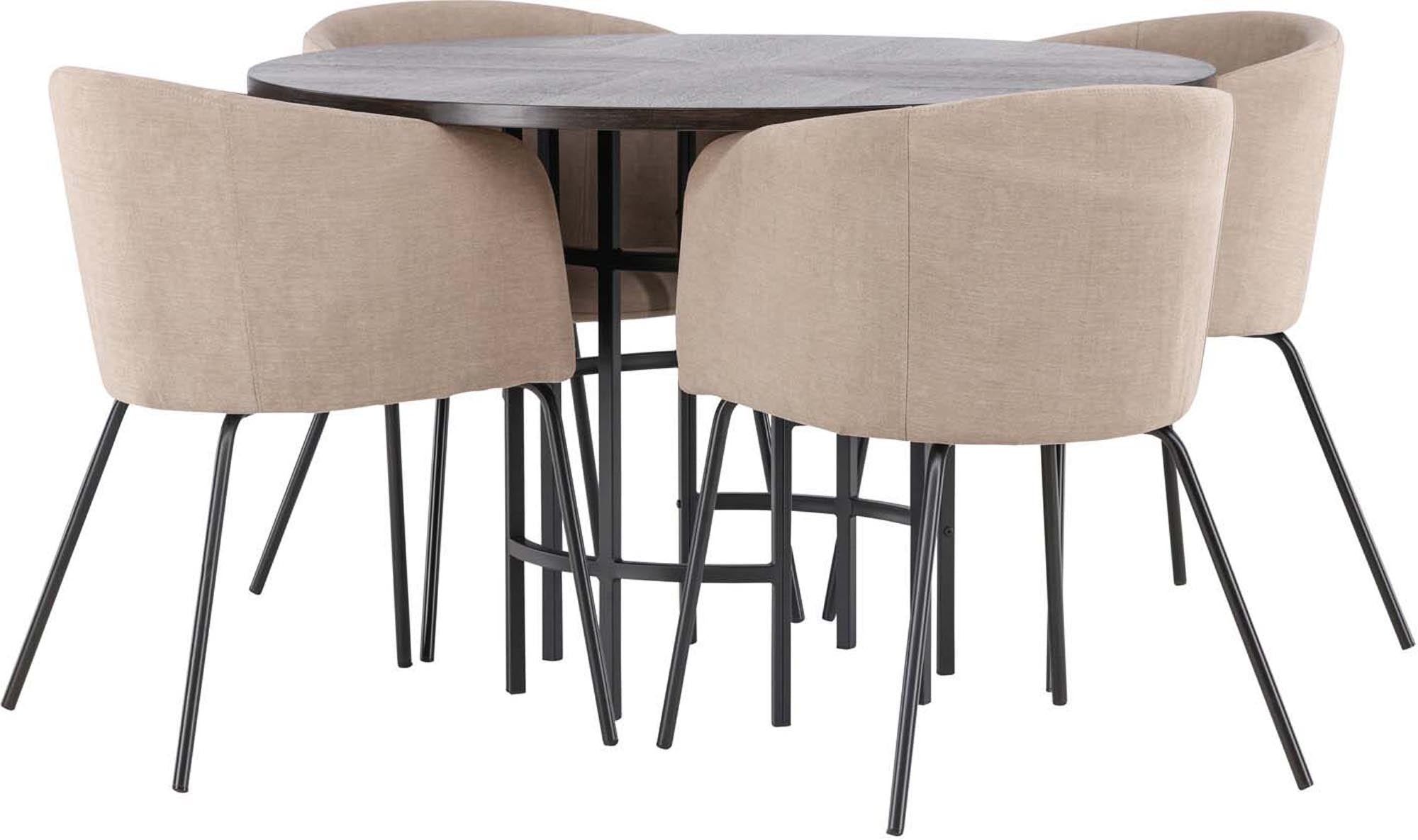 Gestalten Sie Ihr Esszimmer mit dem Esszimmerset Copenhagen + Berit von Venture Home: Moderner Tisch und bequeme Stühle für gesellige Abende.