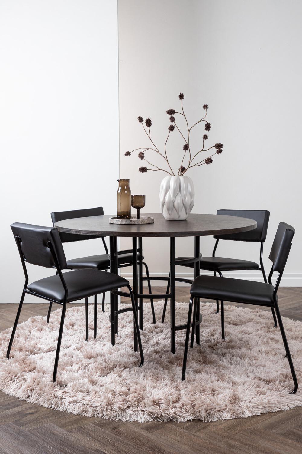 Esszimmerset Copenhagen + Kenth ⌀115cm/4St. in Mocca / Schwarz präsentiert im Onlineshop von KAQTU Design AG. Esszimmerset ist von Venture Home