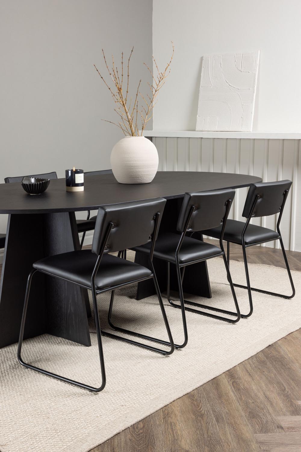 Bootcut Esszimmerset + Kenth 230cm/6St. in Schwarz präsentiert im Onlineshop von KAQTU Design AG. Esszimmerset ist von Venture Home
