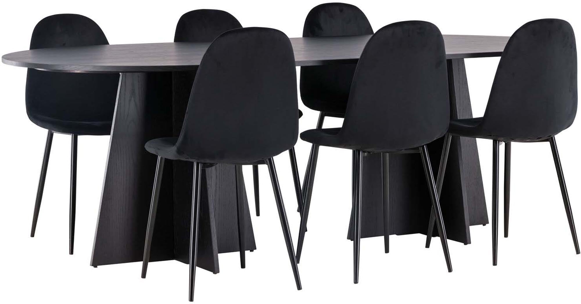 Elegantes Bootcut Esszimmerset 230cm mit komfortablen Polar-Stühlen für gesellige Abende und stilvolle Esszimmergestaltung.