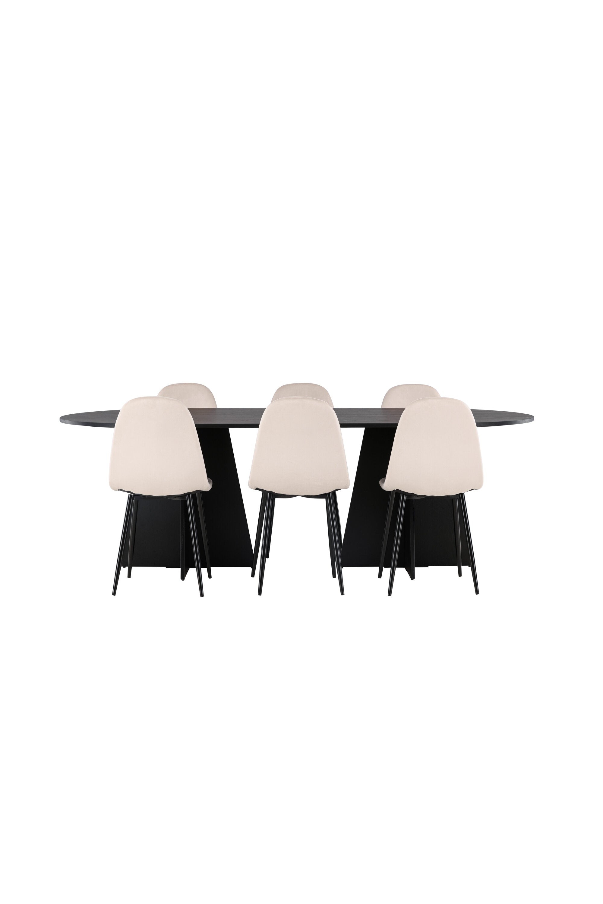 Bootcut Esszimmerset + Polar 230cm/6St. in Beige, Schwarz präsentiert im Onlineshop von KAQTU Design AG. Esszimmerset ist von Venture Home