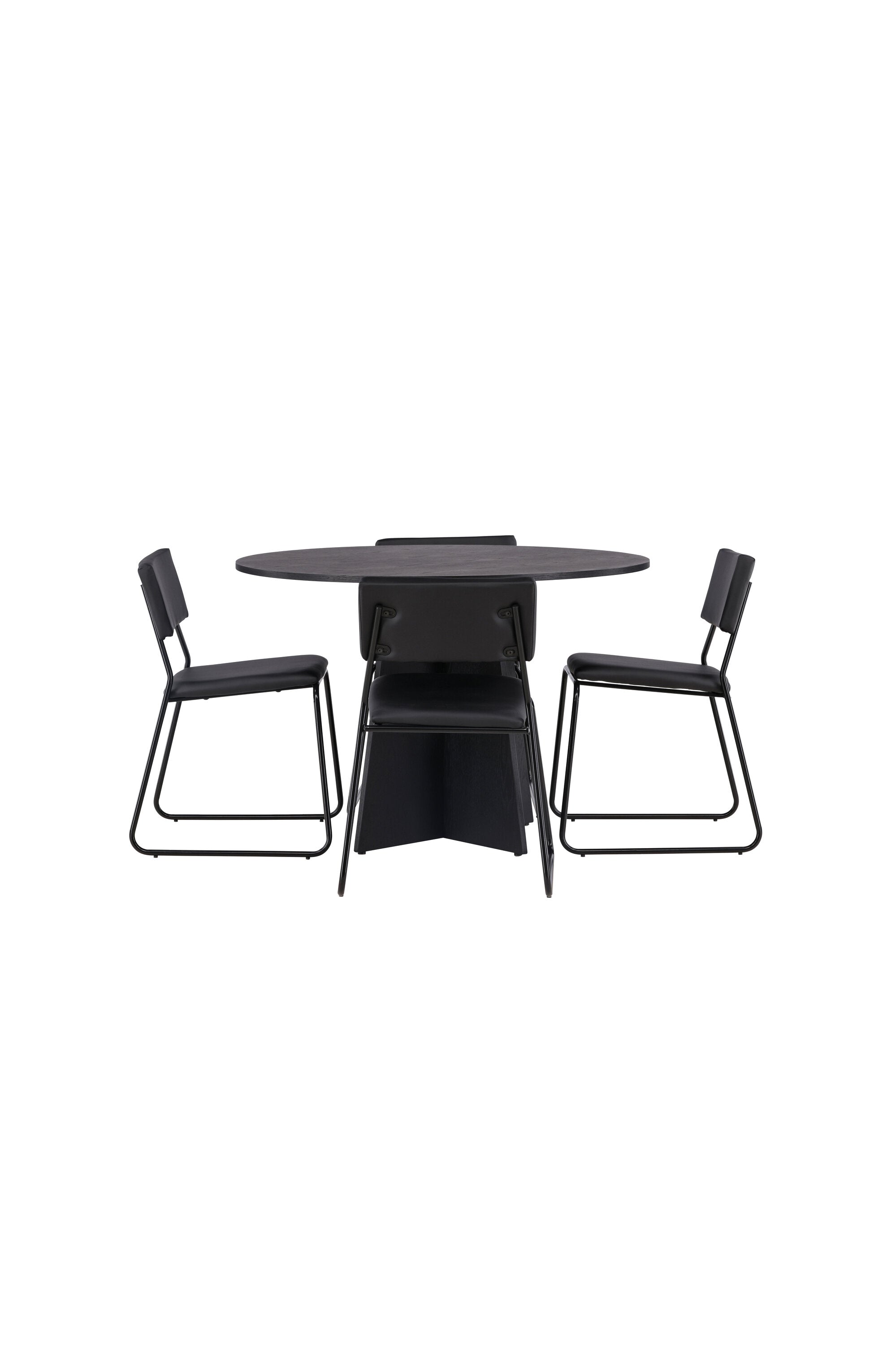 Bootcut Esszimmerset + Kenth ⌀110cm/4St. in Schwarz präsentiert im Onlineshop von KAQTU Design AG. Esszimmerset ist von Venture Home