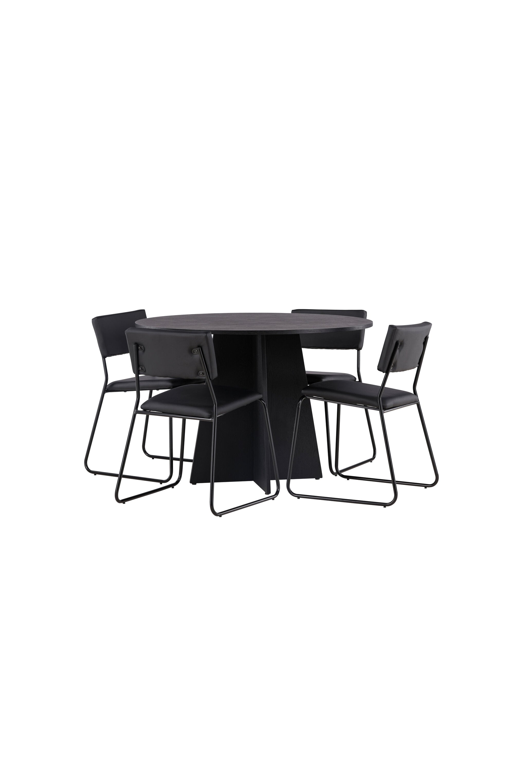 Bootcut Esszimmerset + Kenth ⌀110cm/4St. in Schwarz präsentiert im Onlineshop von KAQTU Design AG. Esszimmerset ist von Venture Home