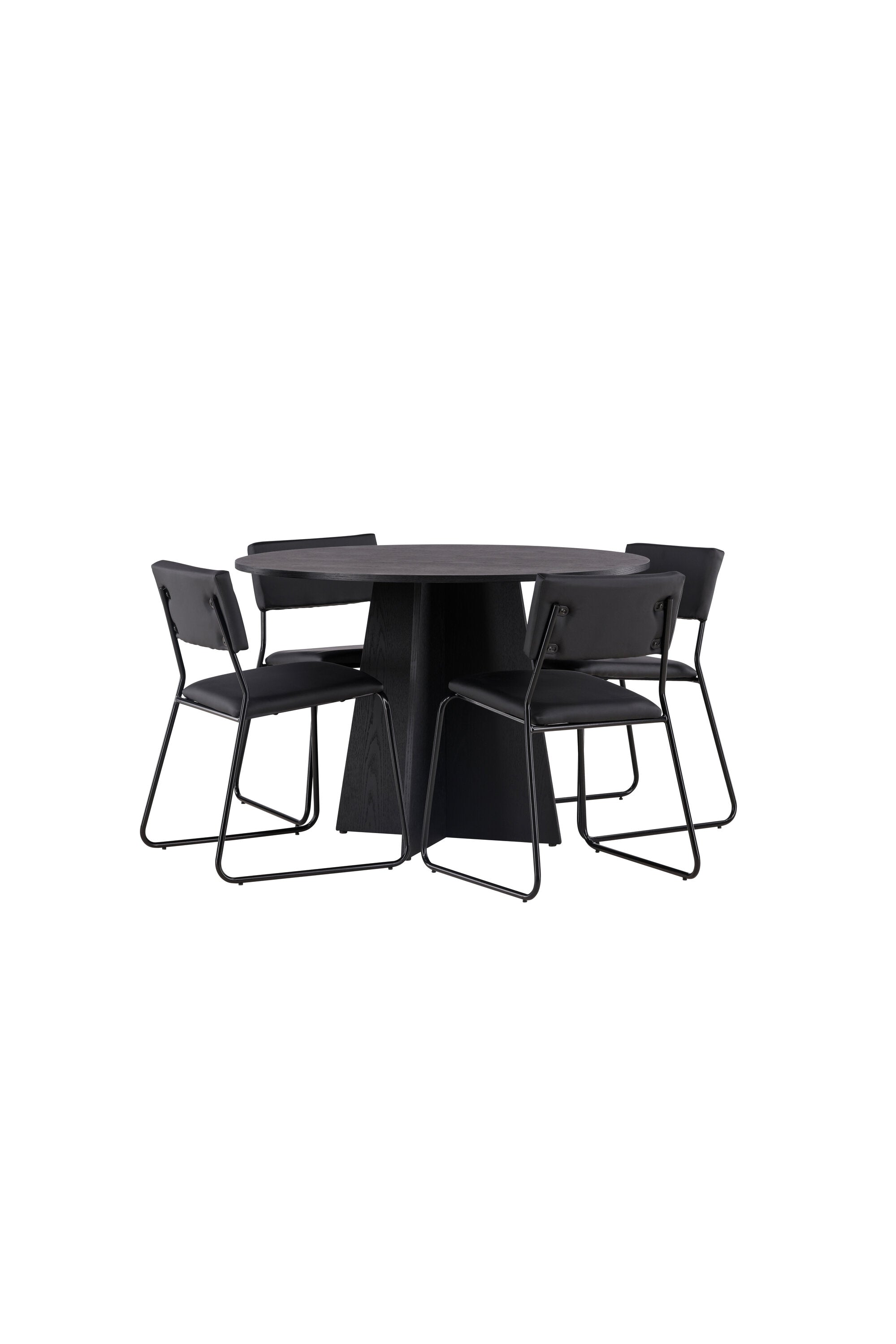 Bootcut Esszimmerset + Kenth ⌀110cm/4St. in Schwarz präsentiert im Onlineshop von KAQTU Design AG. Esszimmerset ist von Venture Home