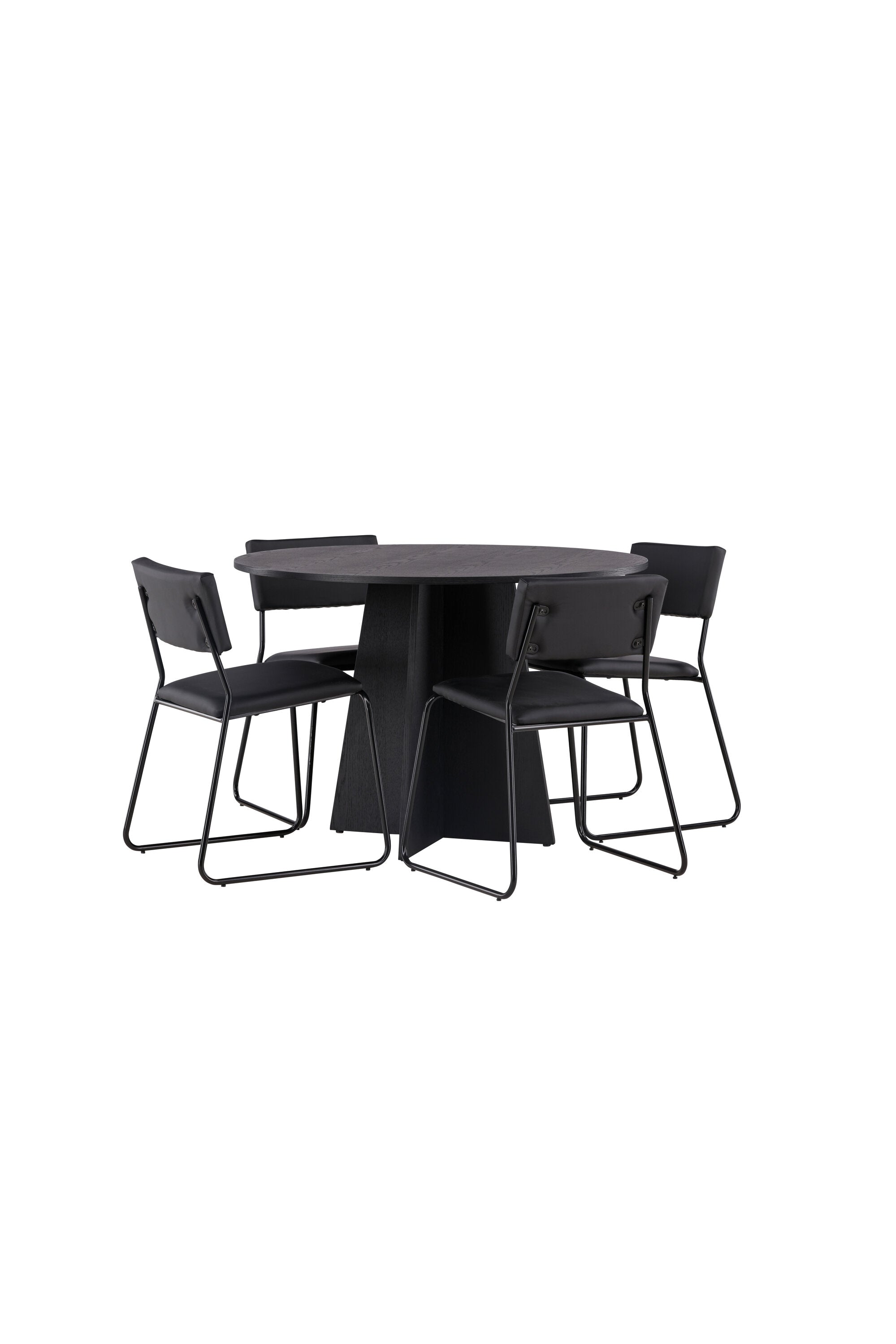 Bootcut Esszimmerset + Kenth ⌀110cm/4St. in Schwarz präsentiert im Onlineshop von KAQTU Design AG. Esszimmerset ist von Venture Home