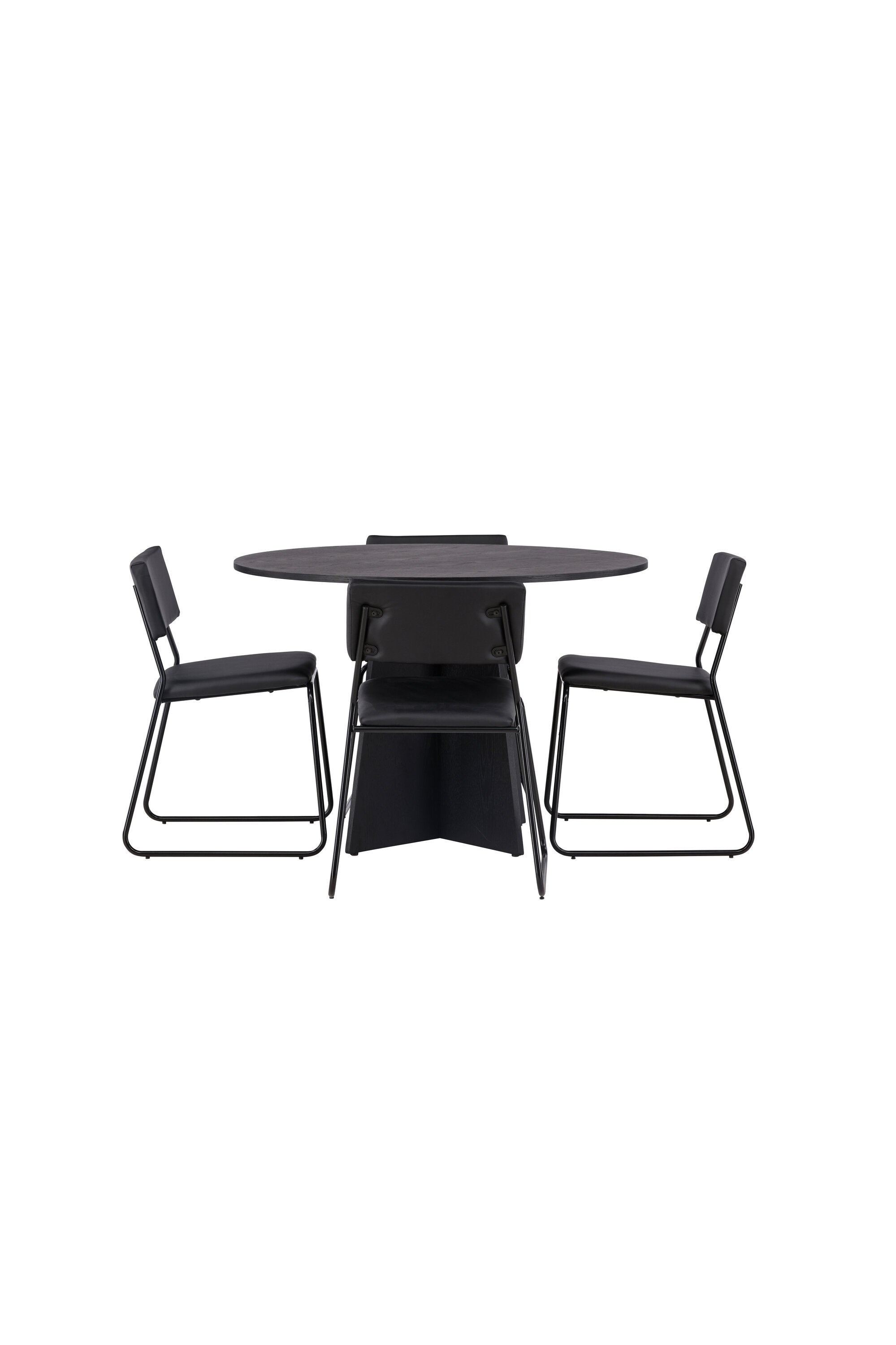 Bootcut Esszimmerset + Kenth ⌀110cm/4St. in Schwarz präsentiert im Onlineshop von KAQTU Design AG. Esszimmerset ist von Venture Home