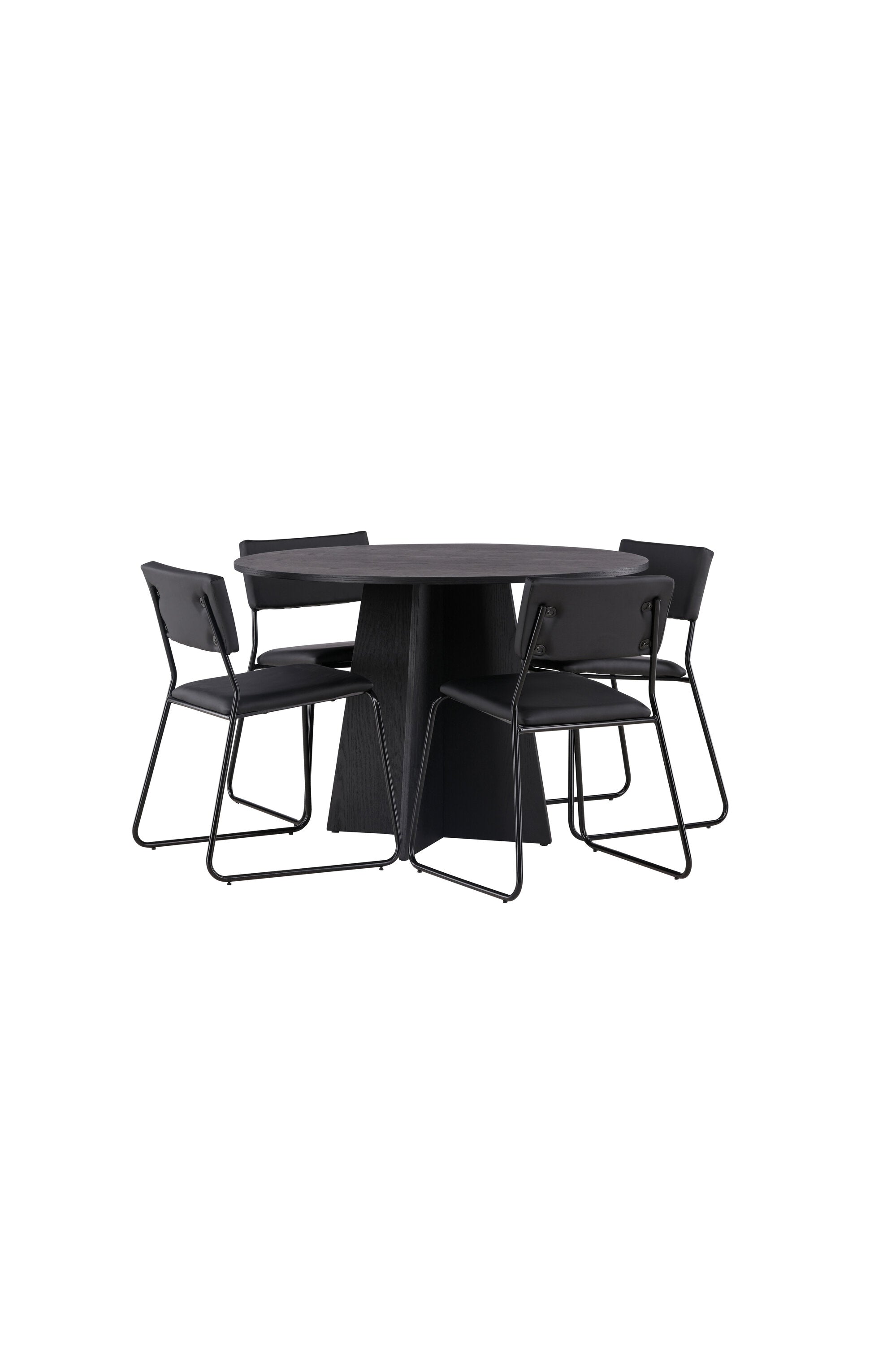 Bootcut Esszimmerset + Kenth ⌀110cm/4St. in Schwarz präsentiert im Onlineshop von KAQTU Design AG. Esszimmerset ist von Venture Home