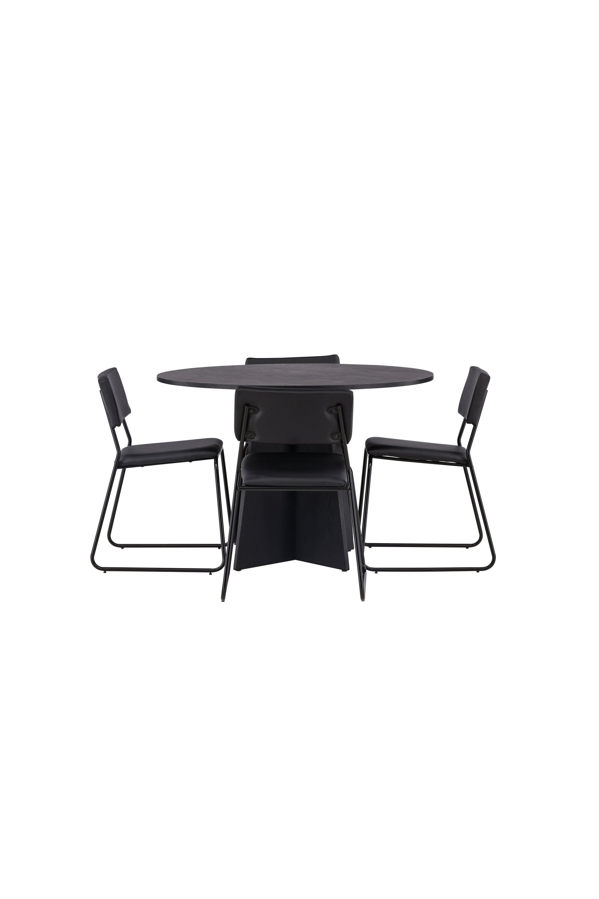 Bootcut Esszimmerset + Kenth ⌀110cm/4St. in Schwarz präsentiert im Onlineshop von KAQTU Design AG. Esszimmerset ist von Venture Home