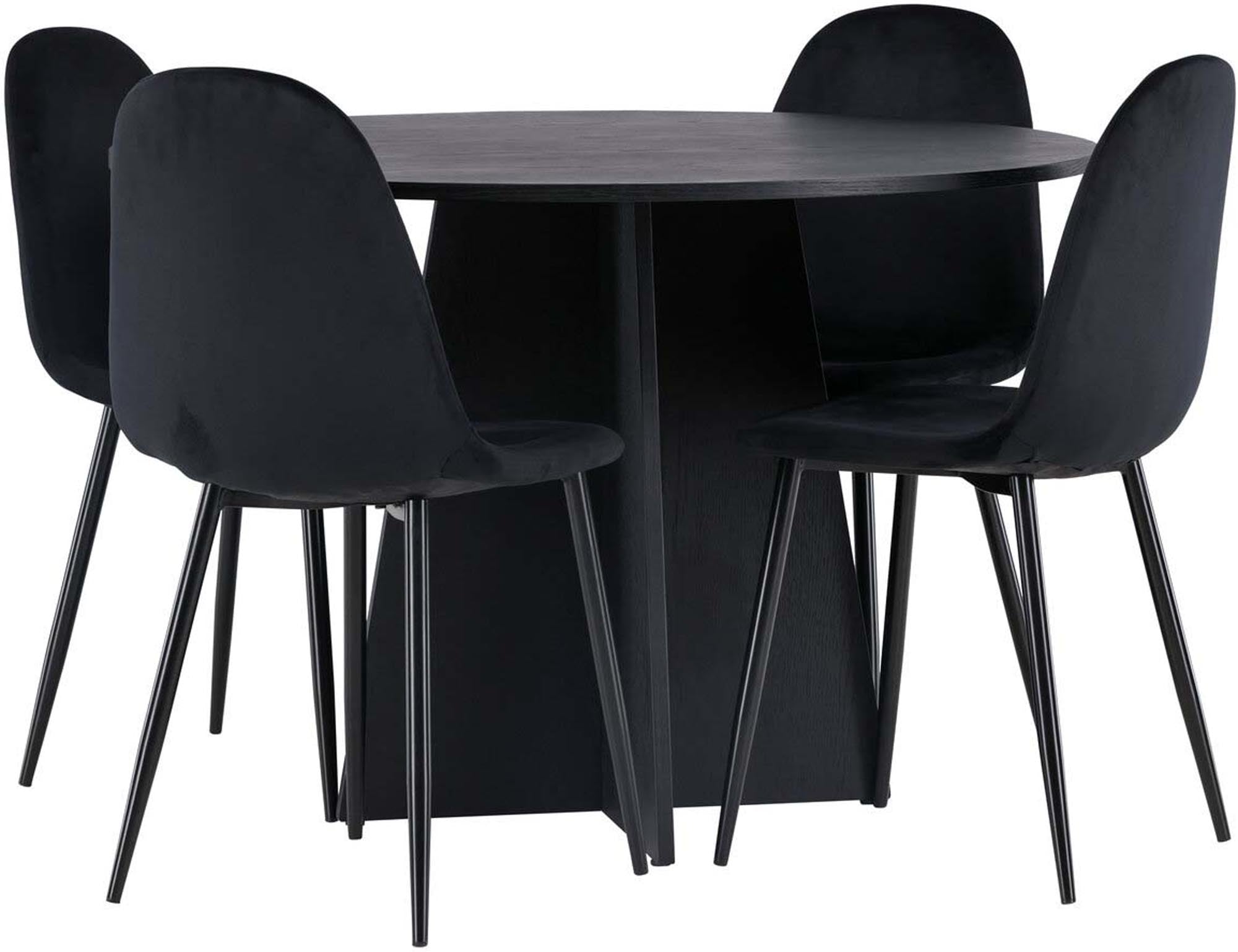 Venture Home Esszimmerset: Bootcut Tisch & 4 Polar Stühle, modern.