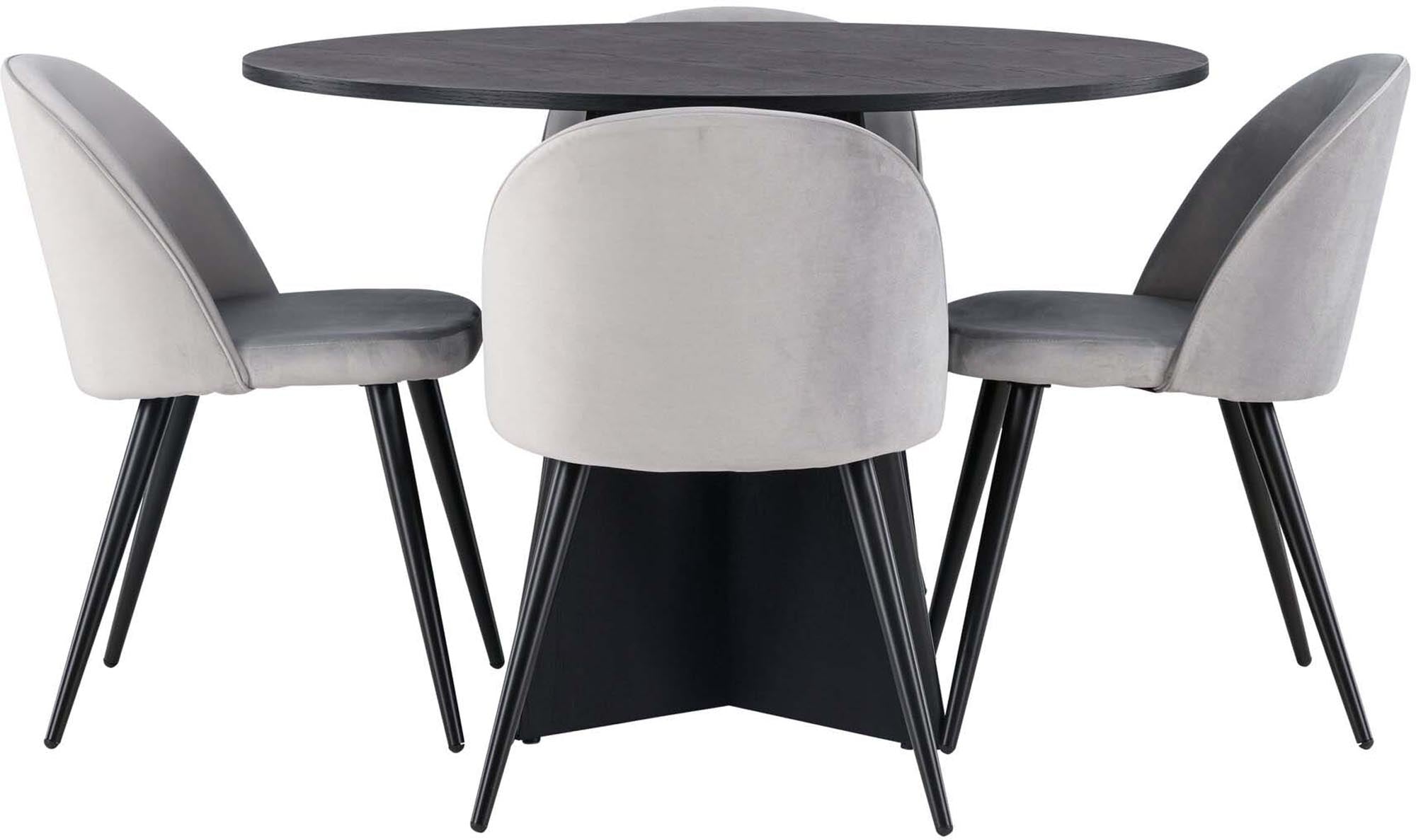 Stilvolles Bootcut Esszimmerset mit Velvet-Tisch für modernes Flair.