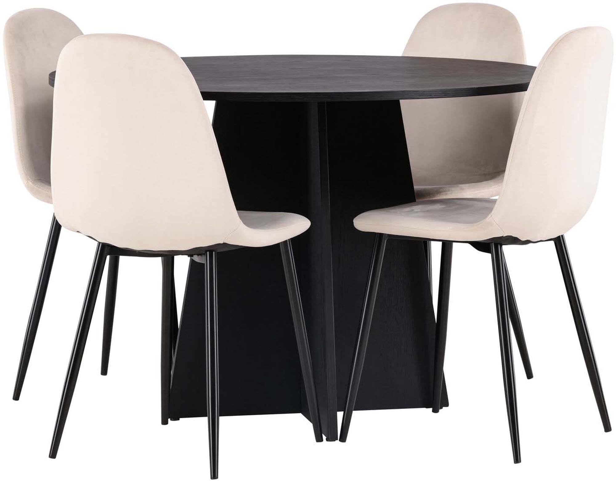 Elegantes Esszimmerset: Bootcut Tisch & 4 Polar Stühle, zeitlos.