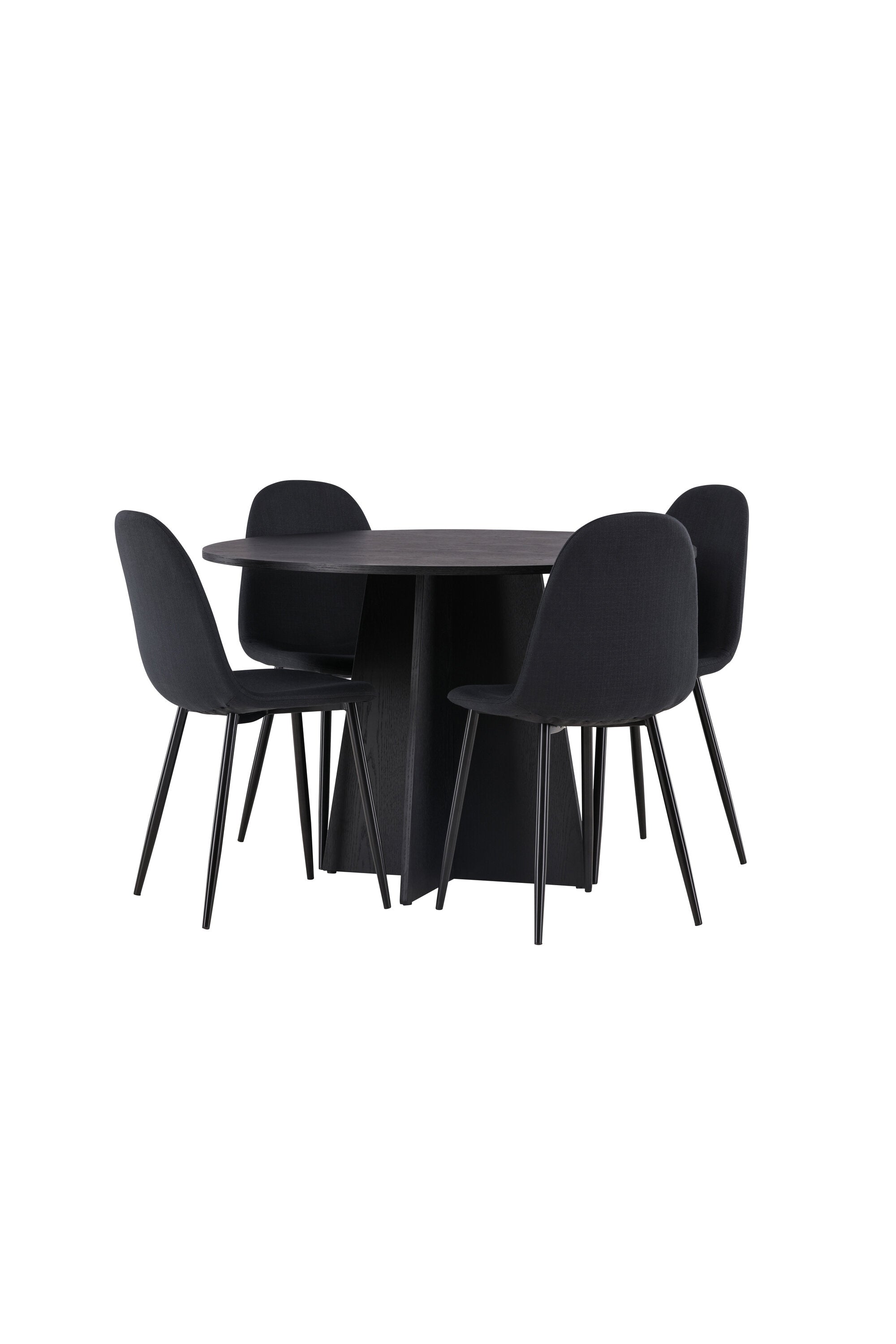 Bootcut Esszimmerset + Polar ⌀110cm/4St. in Schwarz präsentiert im Onlineshop von KAQTU Design AG. Esszimmerset ist von Venture Home