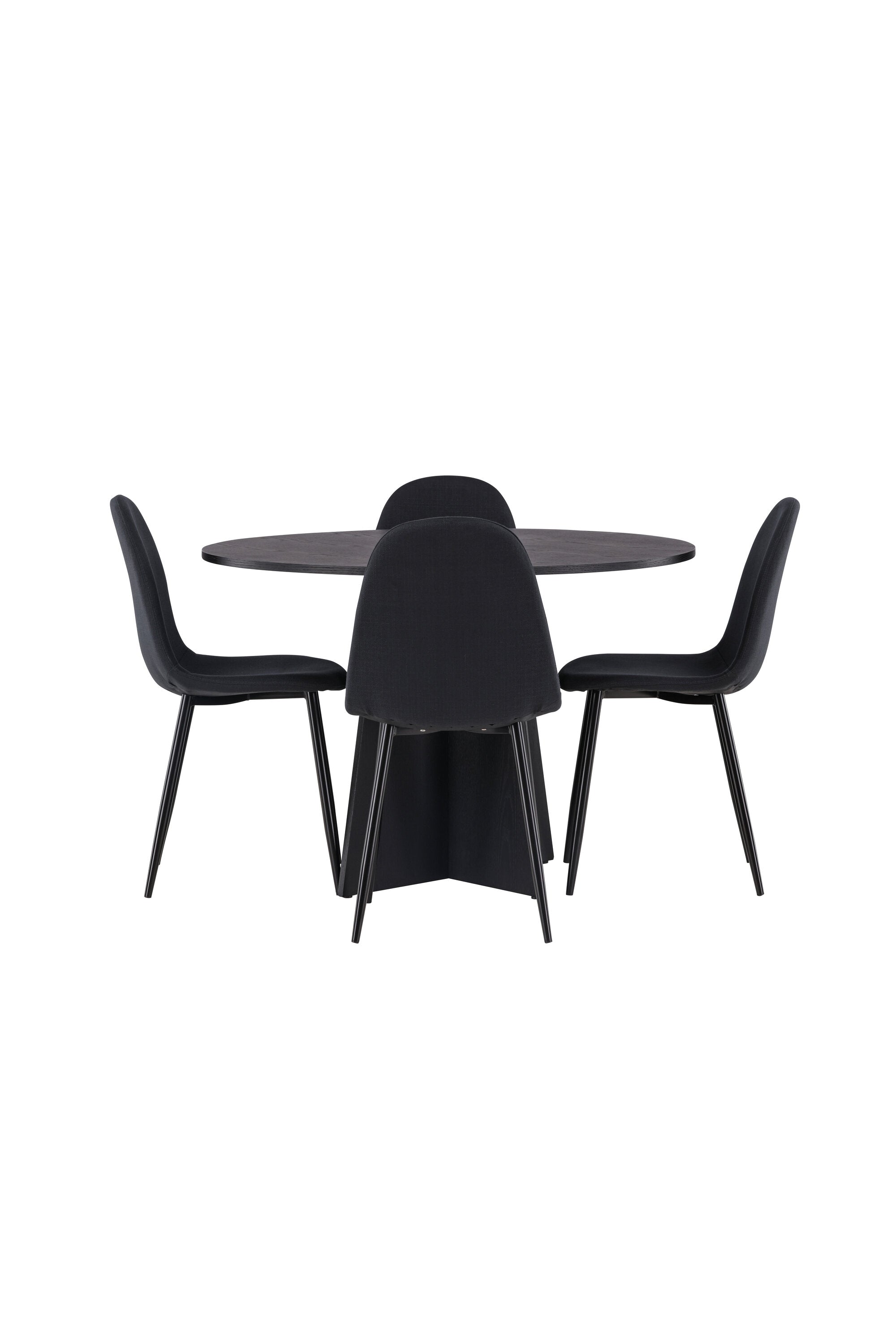 Bootcut Esszimmerset + Polar ⌀110cm/4St. in Schwarz präsentiert im Onlineshop von KAQTU Design AG. Esszimmerset ist von Venture Home