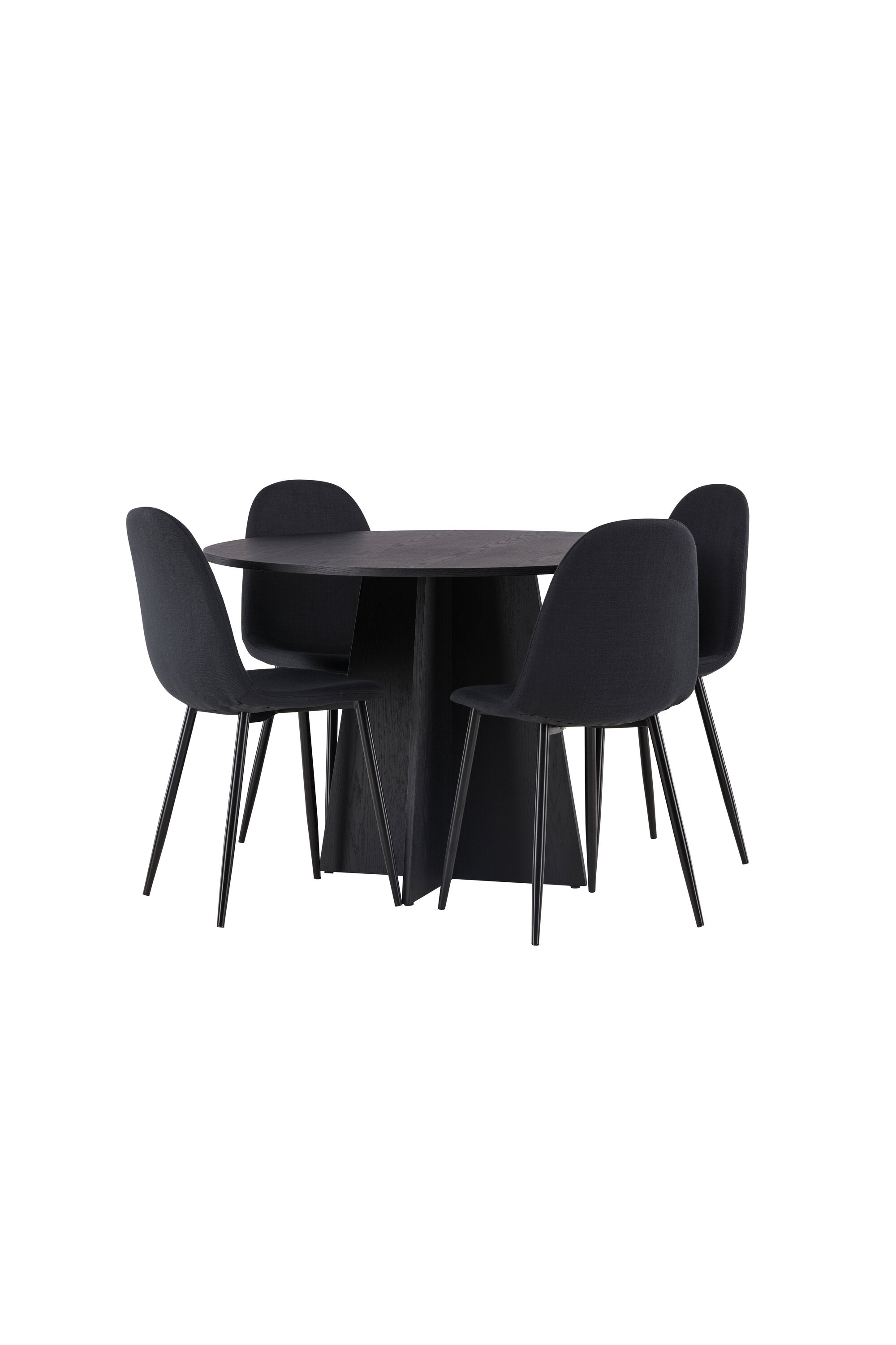 Bootcut Esszimmerset + Polar ⌀110cm/4St. in Schwarz präsentiert im Onlineshop von KAQTU Design AG. Esszimmerset ist von Venture Home