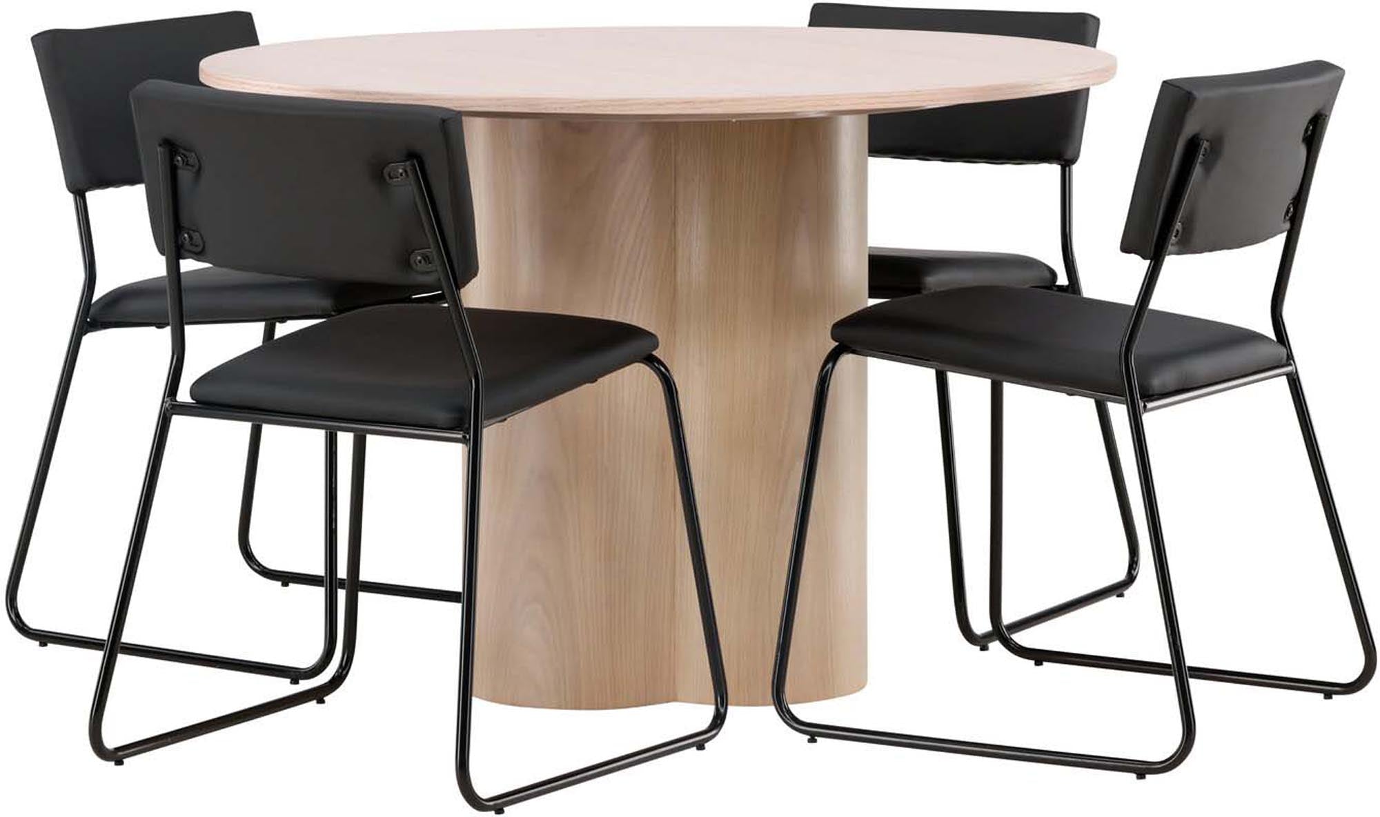 Elegantes Olivia Set: Kenth Tisch ⌀110cm & 4 Stühle von Venture Home.