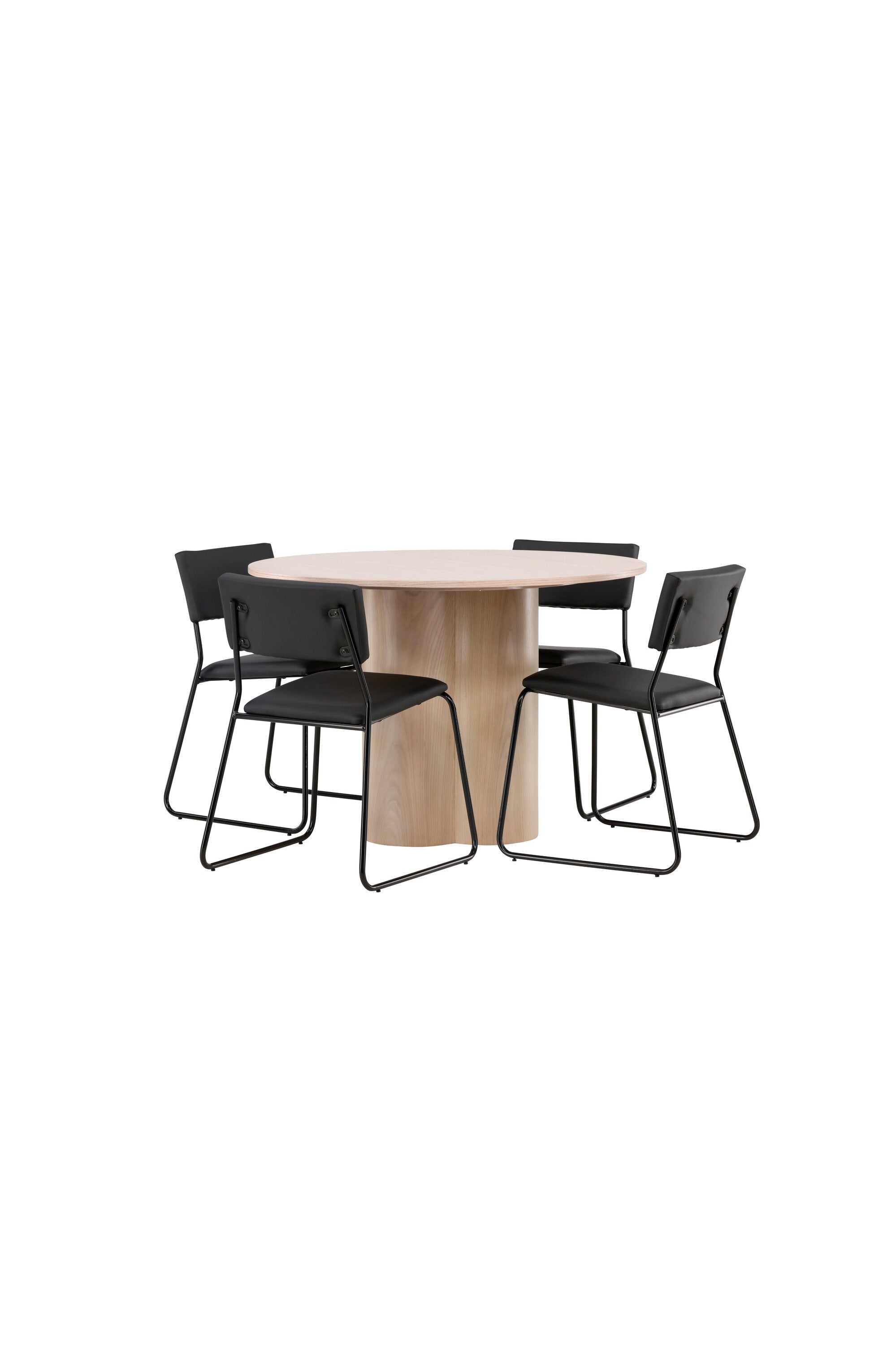 Olivia Esszimmer Set + Kenth ⌀110cm/4St. in Natur / Schwarz präsentiert im Onlineshop von KAQTU Design AG. Esszimmerset ist von Venture Home