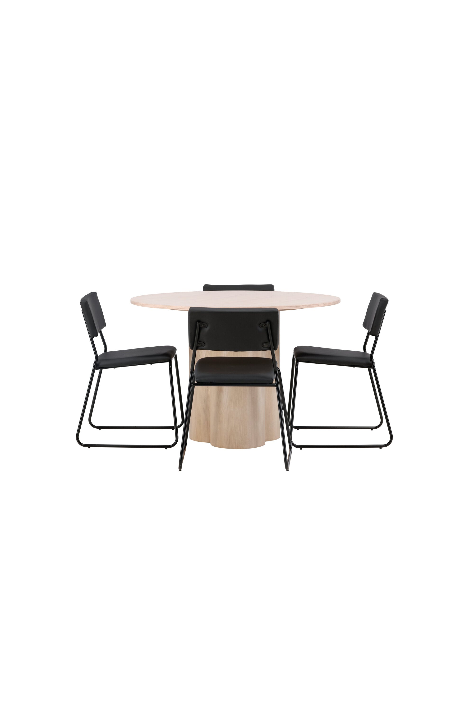 Olivia Esszimmer Set + Kenth ⌀110cm/4St. in Natur / Schwarz präsentiert im Onlineshop von KAQTU Design AG. Esszimmerset ist von Venture Home