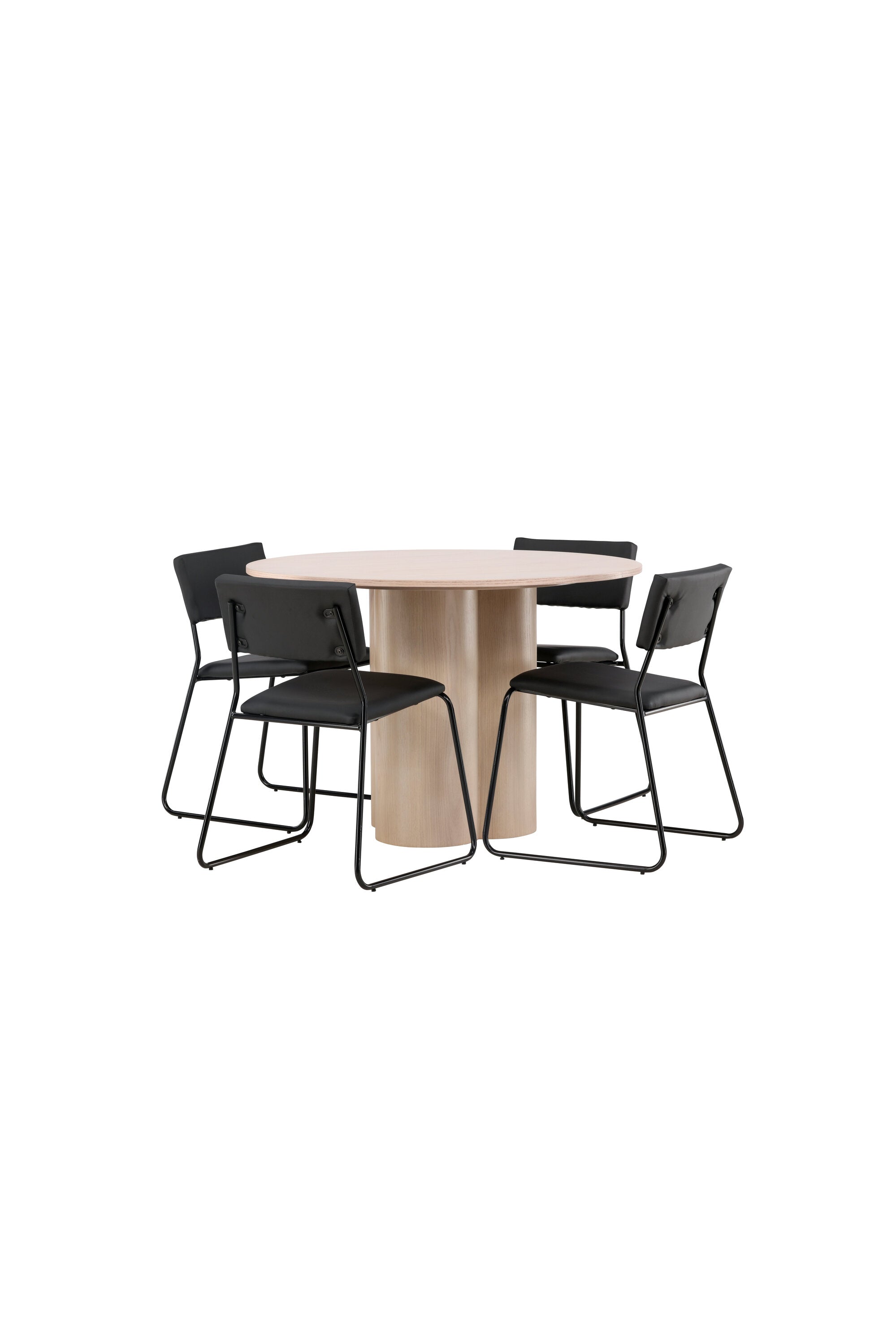 Olivia Esszimmer Set + Kenth ⌀110cm/4St. in Natur / Schwarz präsentiert im Onlineshop von KAQTU Design AG. Esszimmerset ist von Venture Home