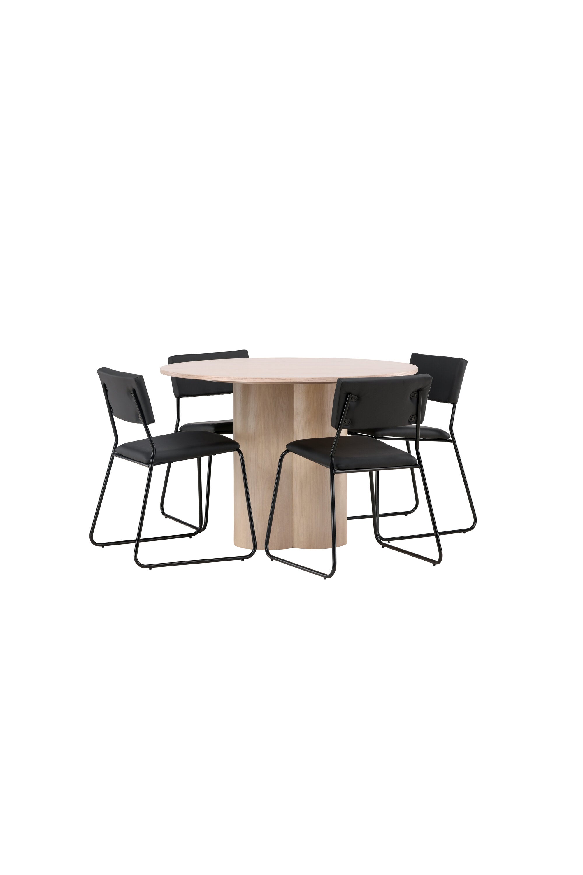 Olivia Esszimmer Set + Kenth ⌀110cm/4St. in Natur / Schwarz präsentiert im Onlineshop von KAQTU Design AG. Esszimmerset ist von Venture Home