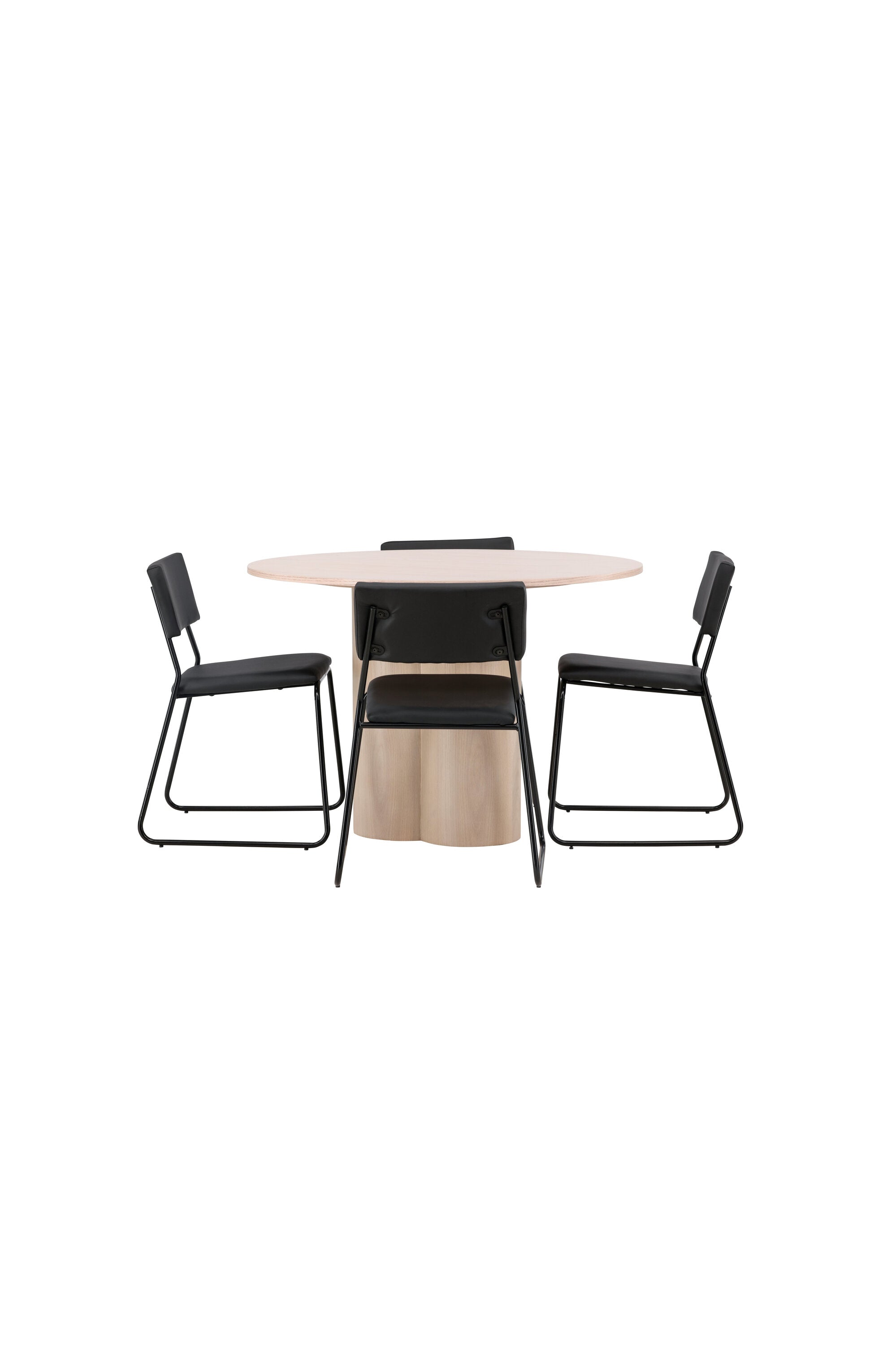 Olivia Esszimmer Set + Kenth ⌀110cm/4St. in Natur / Schwarz präsentiert im Onlineshop von KAQTU Design AG. Esszimmerset ist von Venture Home