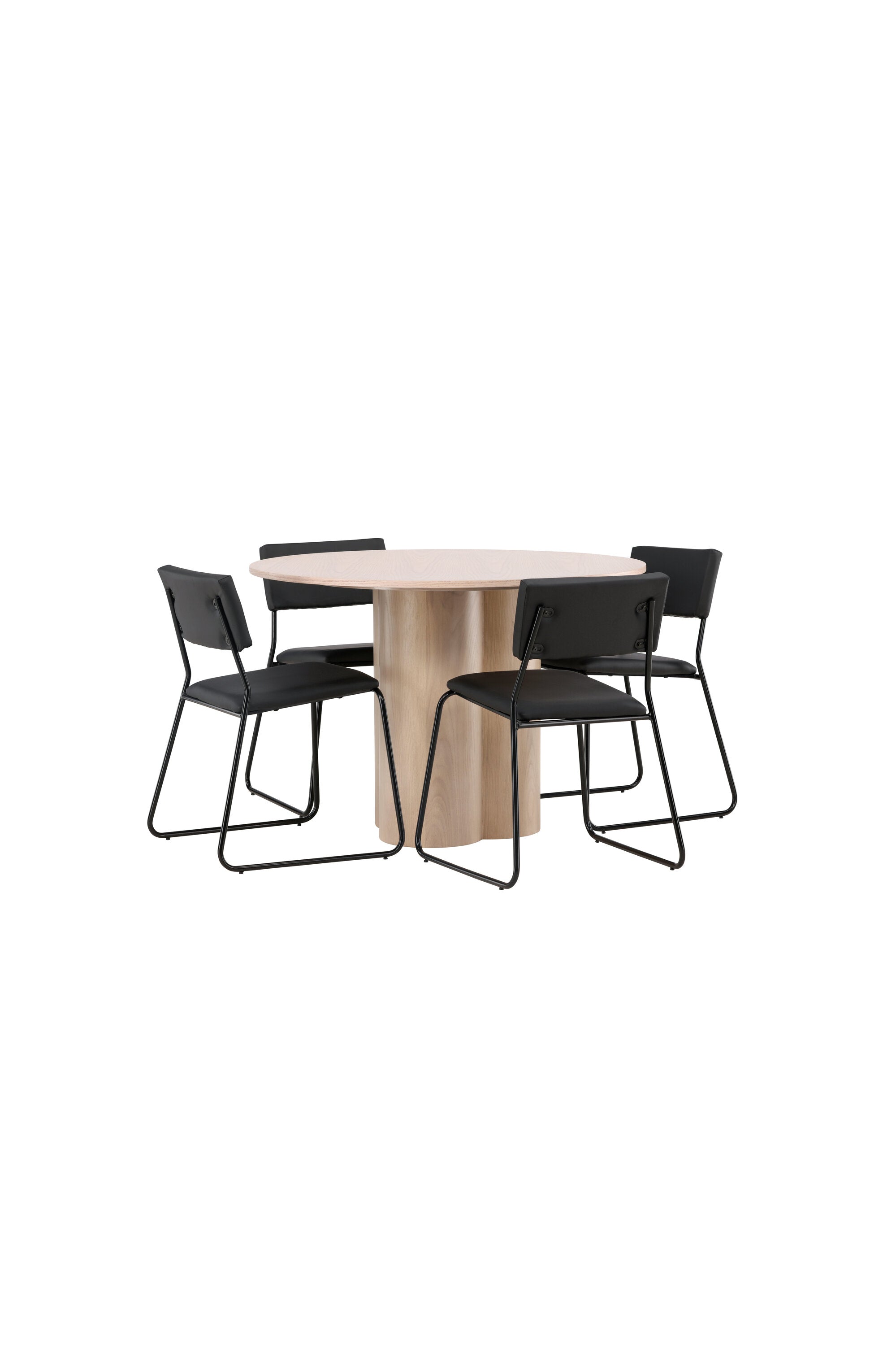 Olivia Esszimmer Set + Kenth ⌀110cm/4St. in Natur / Schwarz präsentiert im Onlineshop von KAQTU Design AG. Esszimmerset ist von Venture Home