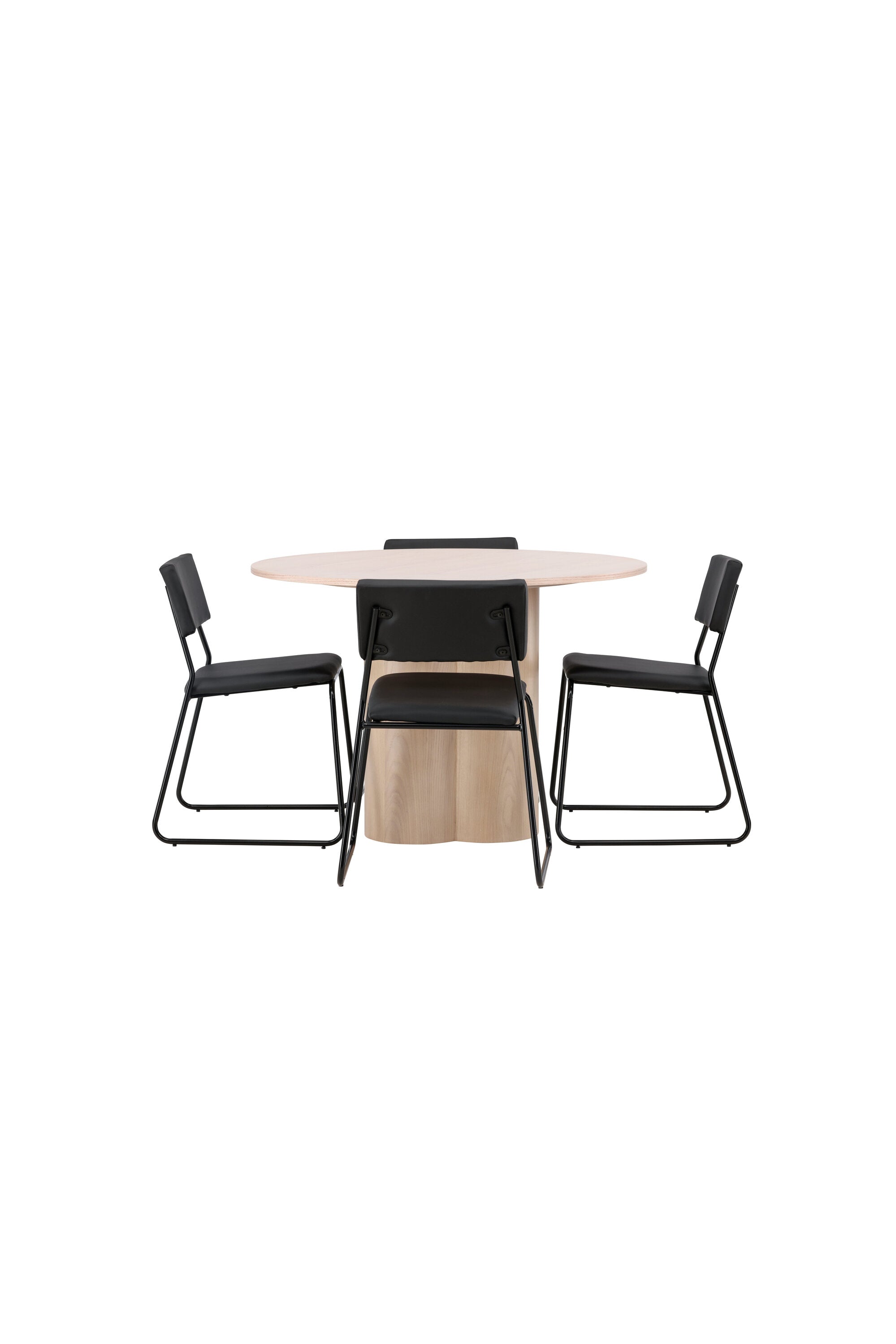 Olivia Esszimmer Set + Kenth ⌀110cm/4St. in Natur / Schwarz präsentiert im Onlineshop von KAQTU Design AG. Esszimmerset ist von Venture Home