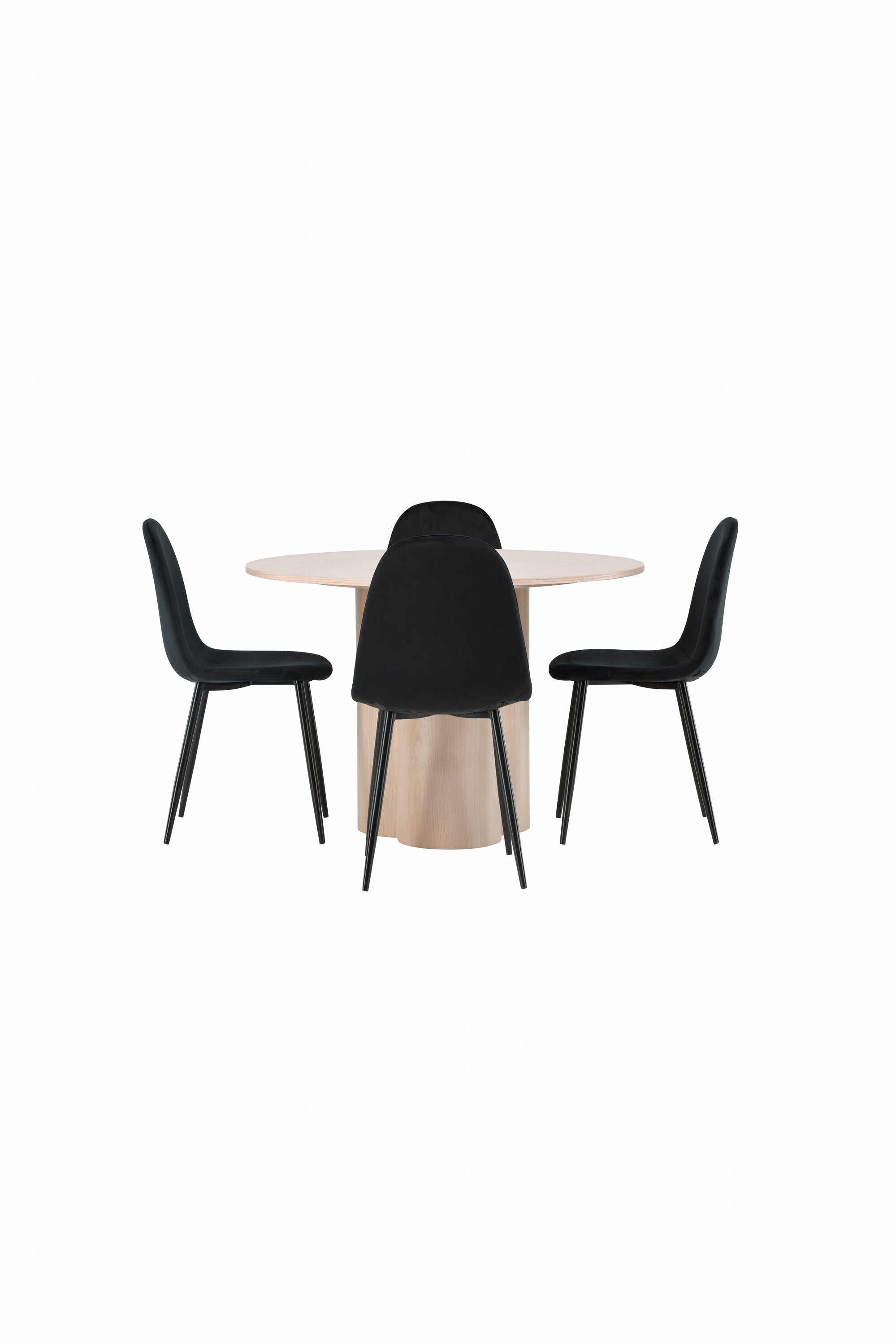 Olivia Esszimmer Set + Polar ⌀110cm/4St. in Natur / Schwarz präsentiert im Onlineshop von KAQTU Design AG. Esszimmerset ist von Venture Home