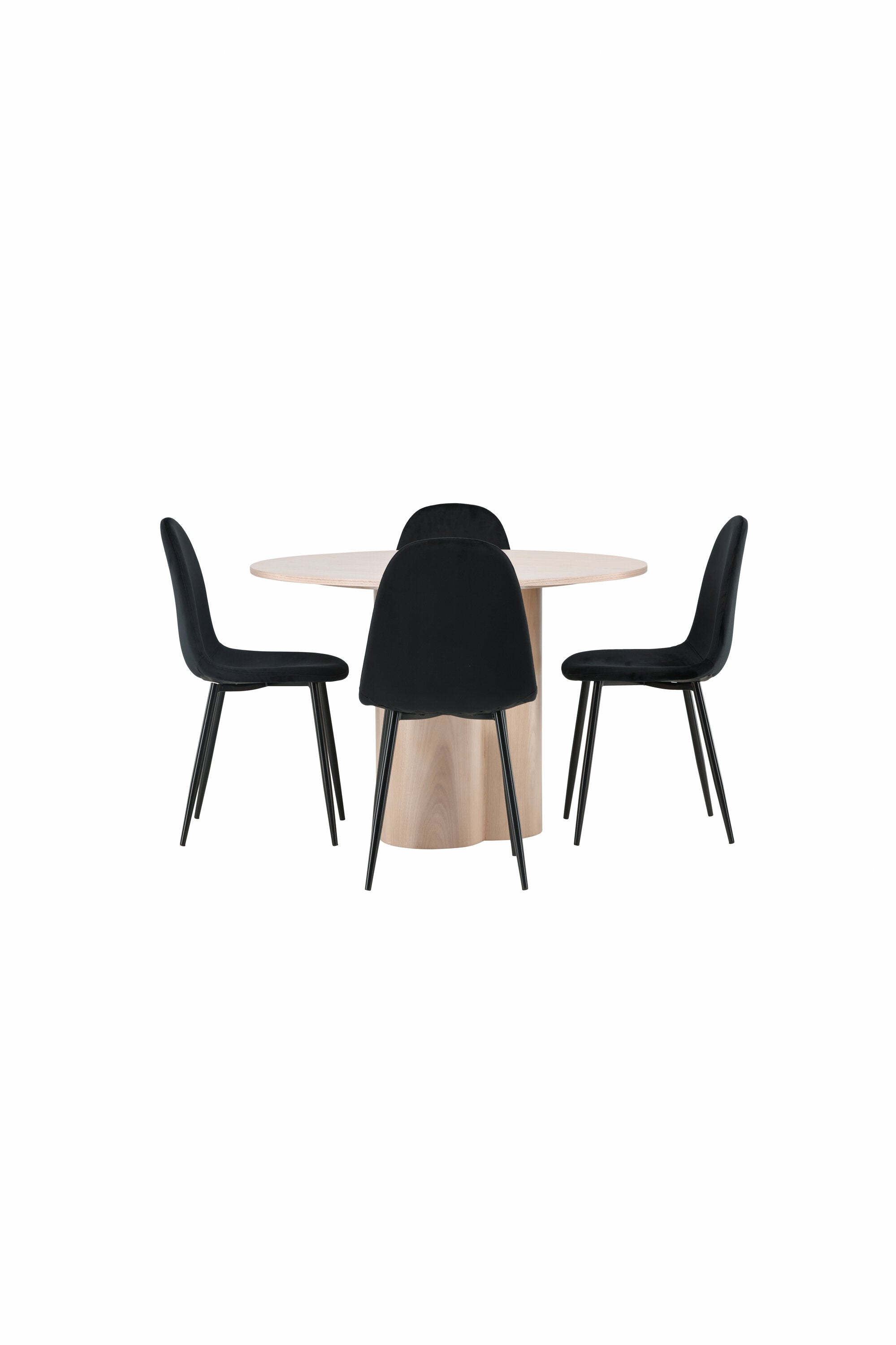 Olivia Esszimmer Set + Polar ⌀110cm/4St. in Natur / Schwarz präsentiert im Onlineshop von KAQTU Design AG. Esszimmerset ist von Venture Home