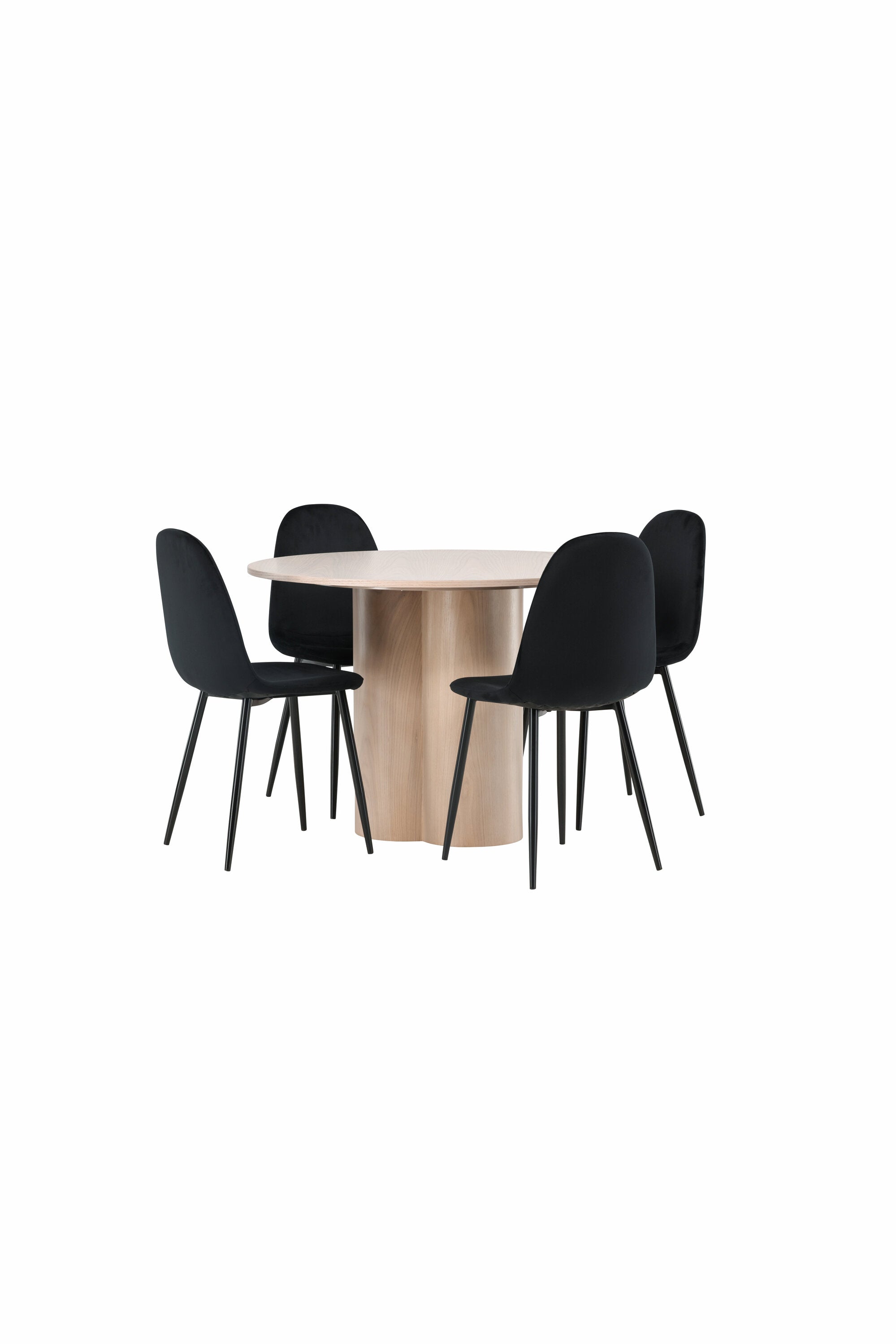 Olivia Esszimmer Set + Polar ⌀110cm/4St. in Natur / Schwarz präsentiert im Onlineshop von KAQTU Design AG. Esszimmerset ist von Venture Home