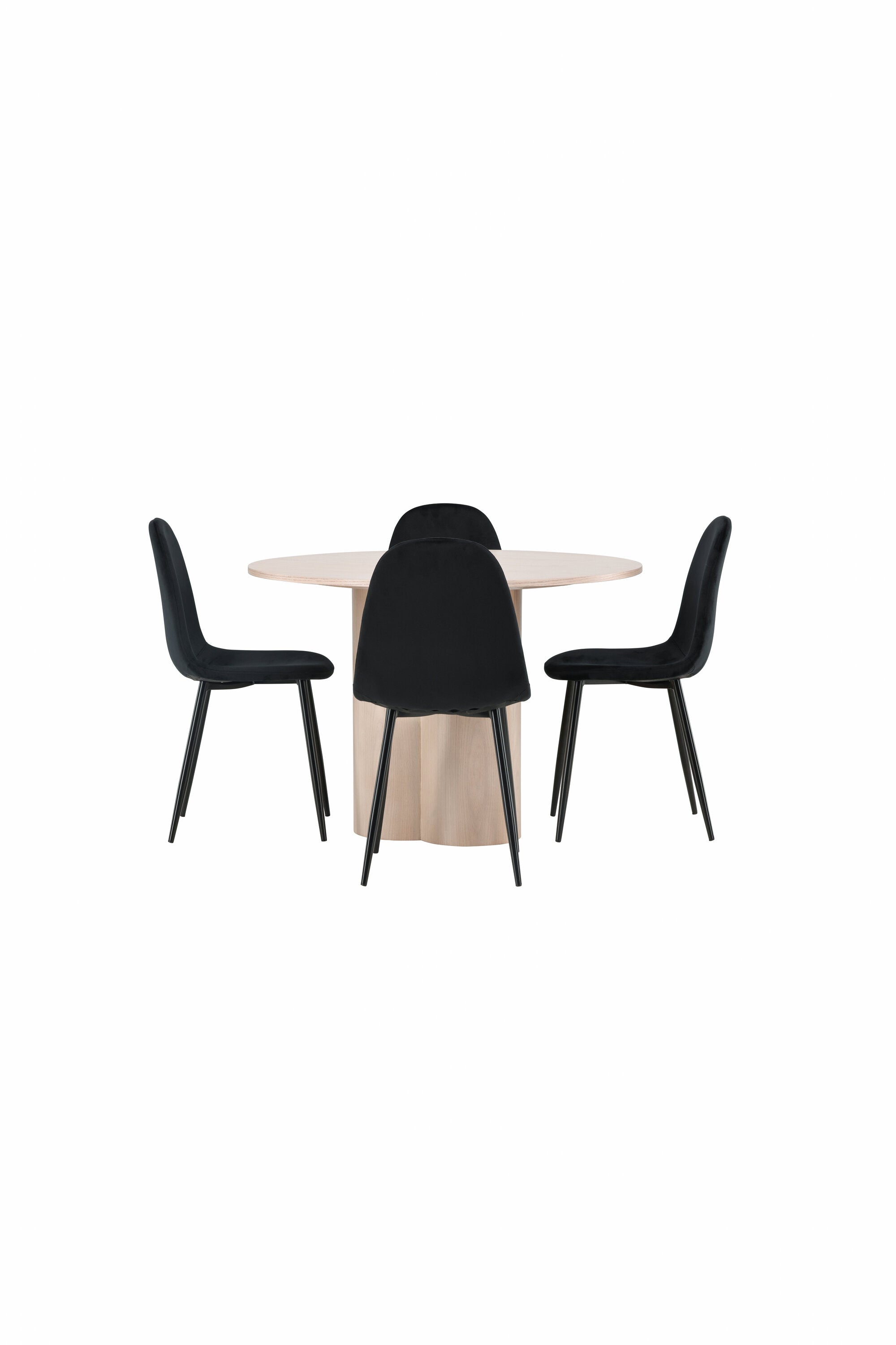 Olivia Esszimmer Set + Polar ⌀110cm/4St. in Natur / Schwarz präsentiert im Onlineshop von KAQTU Design AG. Esszimmerset ist von Venture Home