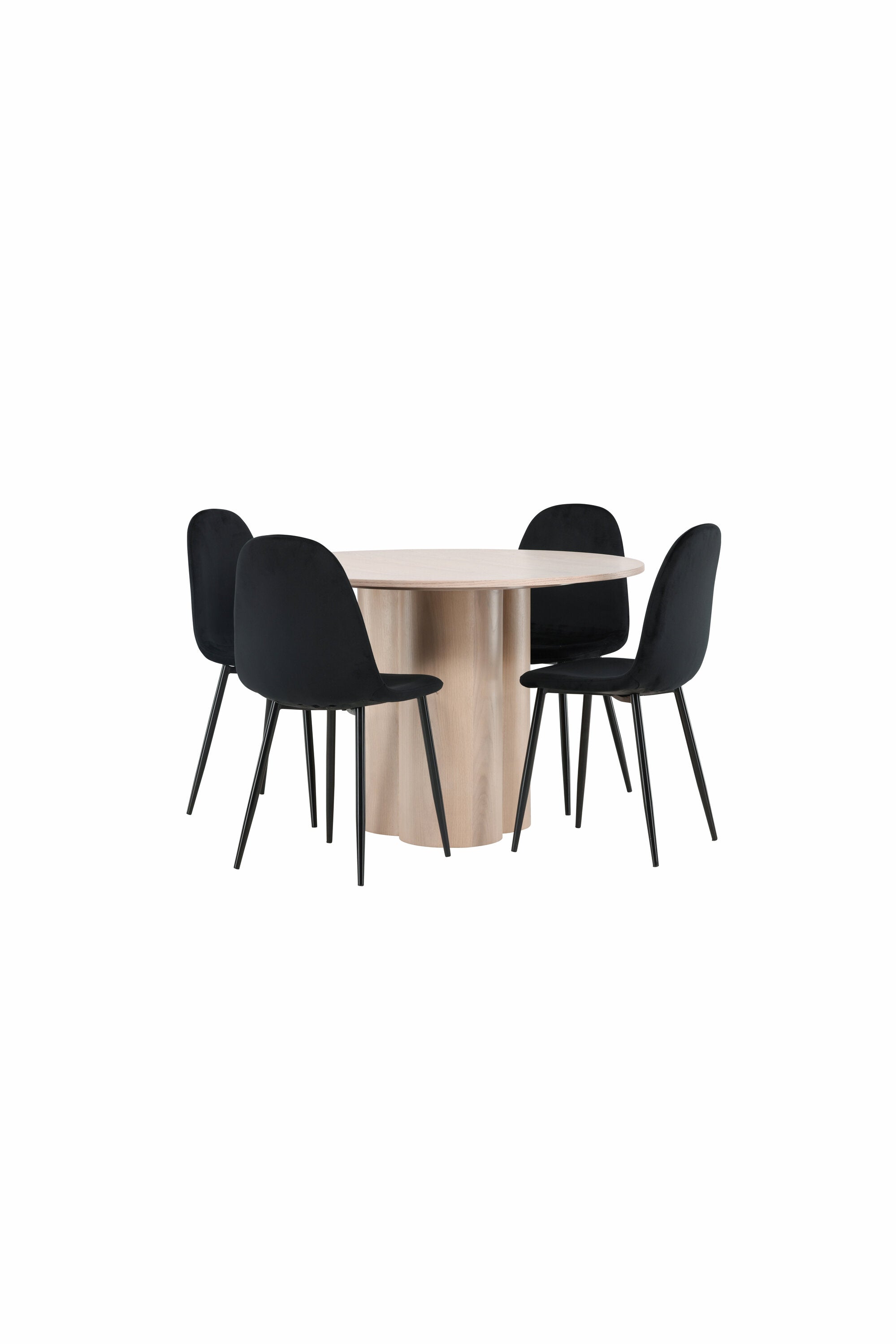 Olivia Esszimmer Set + Polar ⌀110cm/4St. in Natur / Schwarz präsentiert im Onlineshop von KAQTU Design AG. Esszimmerset ist von Venture Home