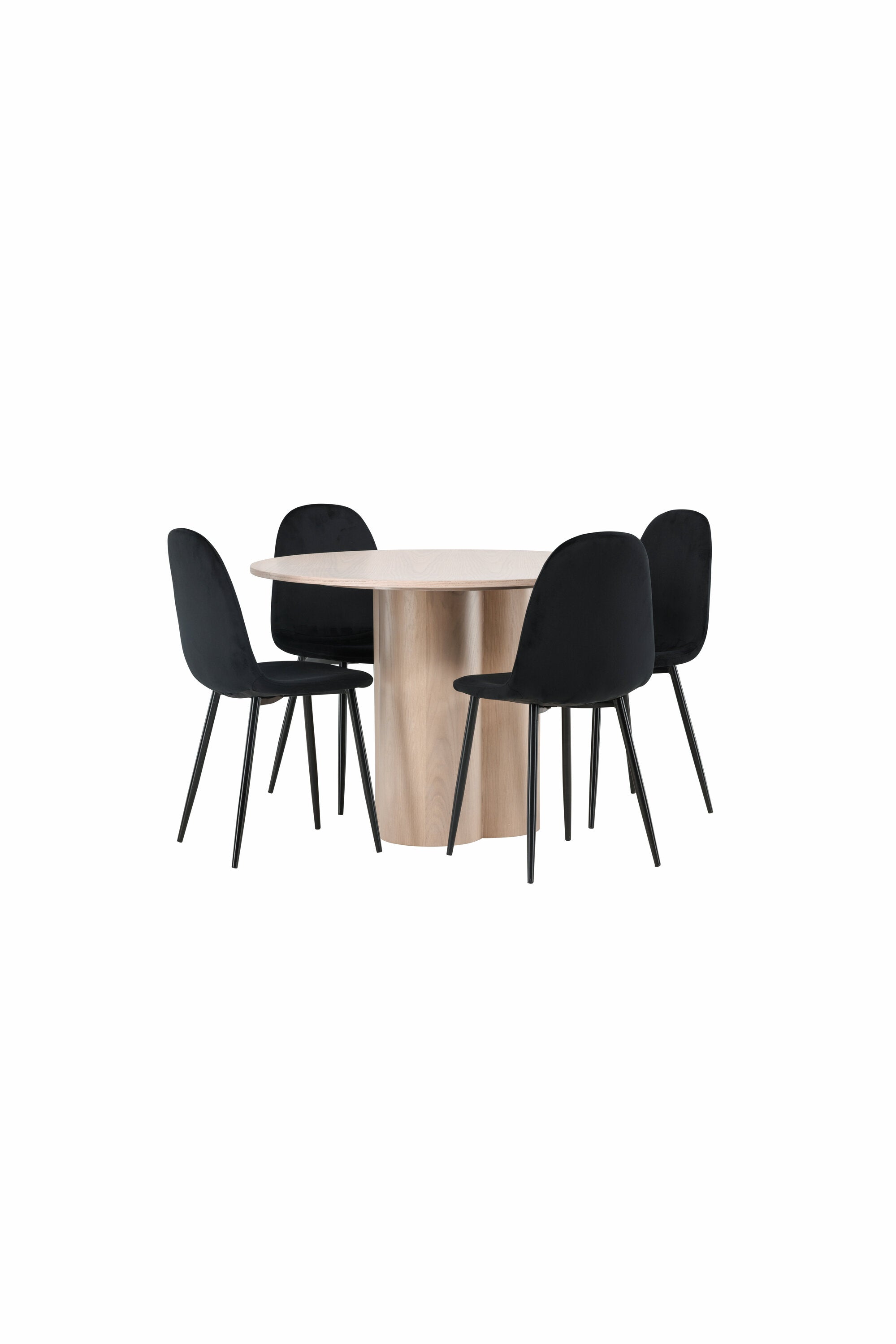 Olivia Esszimmer Set + Polar ⌀110cm/4St. in Natur / Schwarz präsentiert im Onlineshop von KAQTU Design AG. Esszimmerset ist von Venture Home