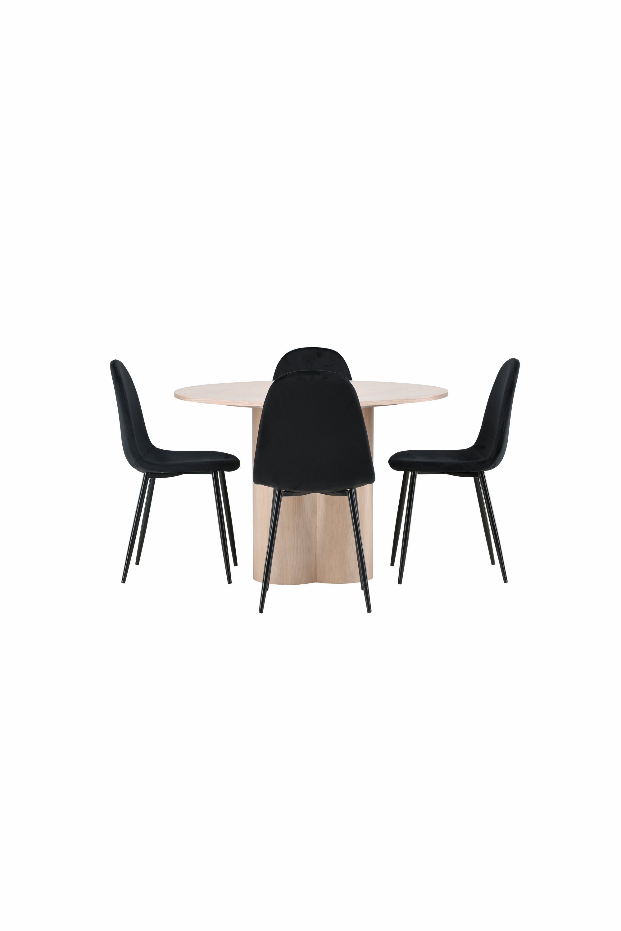 Olivia Esszimmer Set + Polar ⌀110cm/4St. in Natur / Schwarz präsentiert im Onlineshop von KAQTU Design AG. Esszimmerset ist von Venture Home