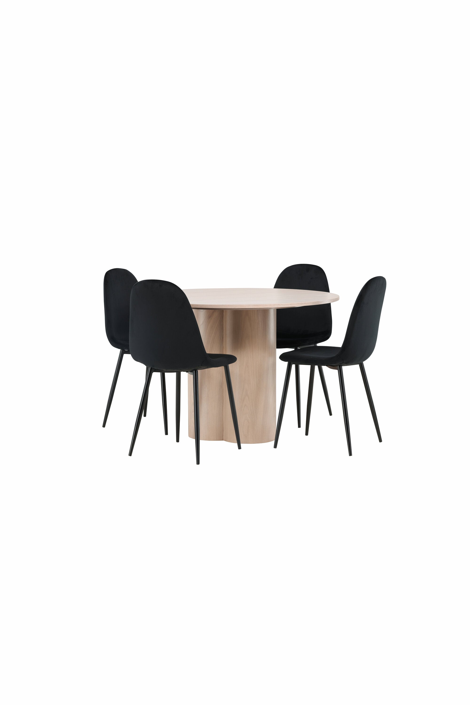 Olivia Esszimmer Set + Polar ⌀110cm/4St. in Natur / Schwarz präsentiert im Onlineshop von KAQTU Design AG. Esszimmerset ist von Venture Home