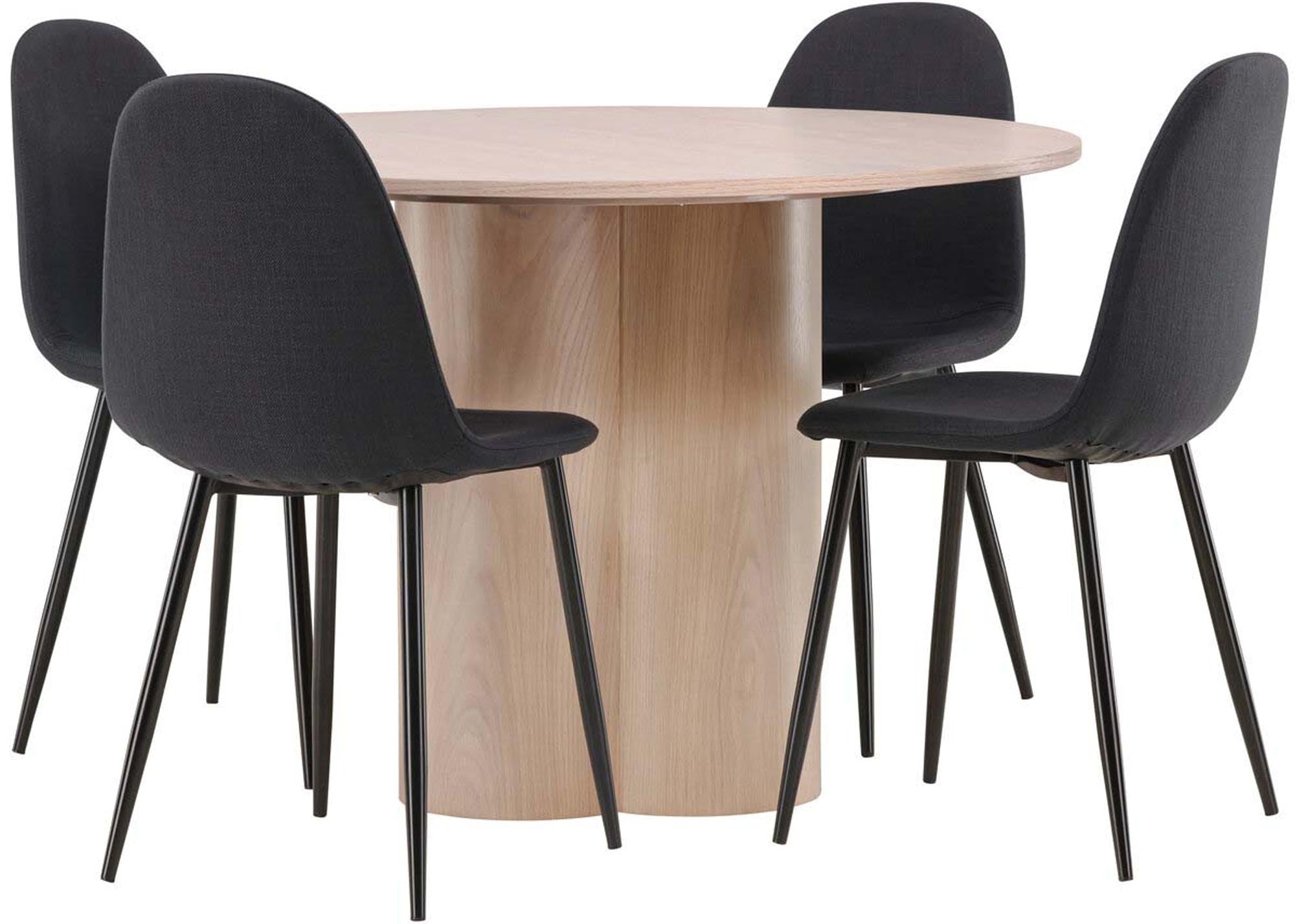 Stilvolles Olivia Esszimmer Set mit rundem Tisch und 4 Stühlen.