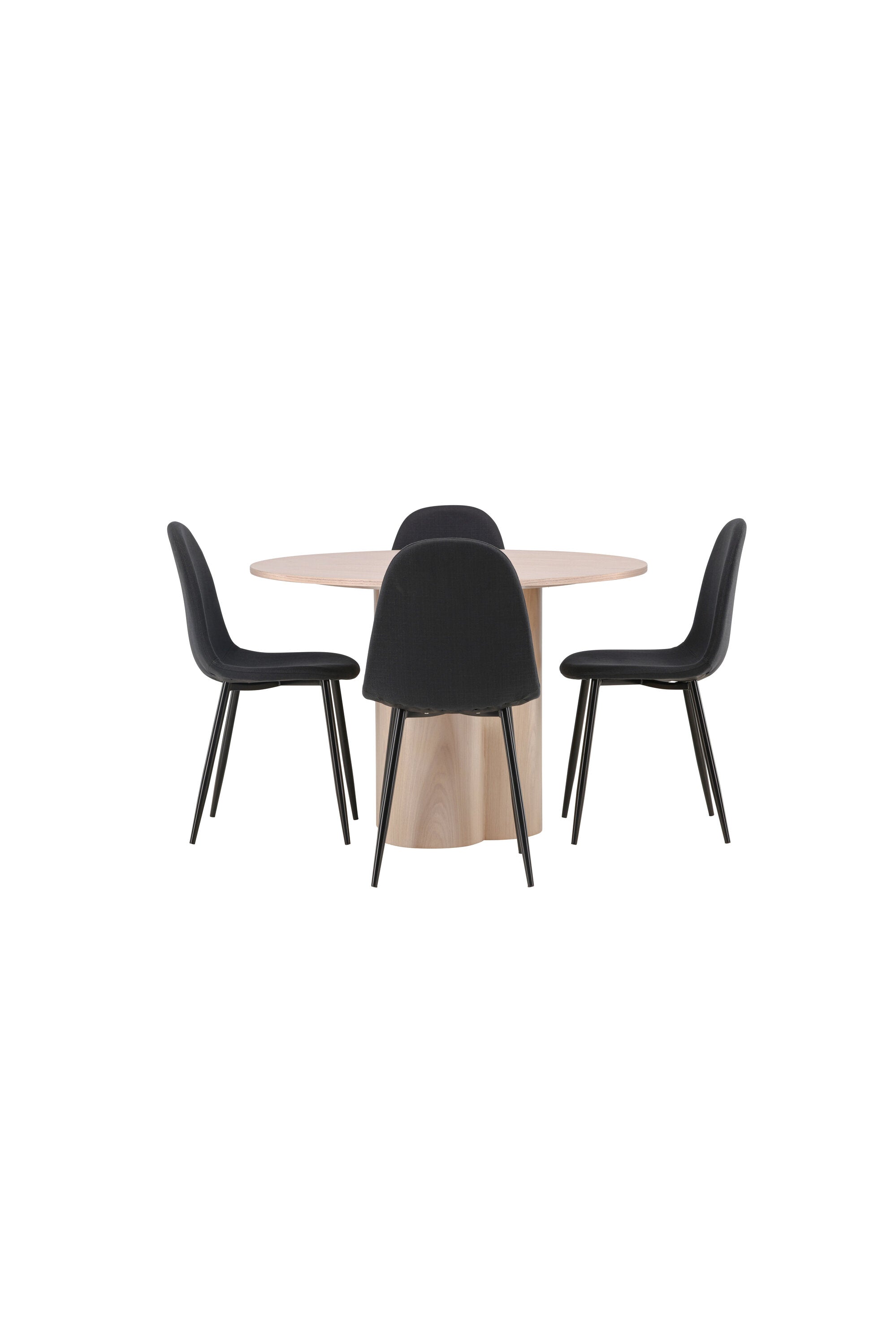 Olivia Esszimmer Set + Polar ⌀110cm/4St. in Natur / Schwarz präsentiert im Onlineshop von KAQTU Design AG. Esszimmerset ist von Venture Home