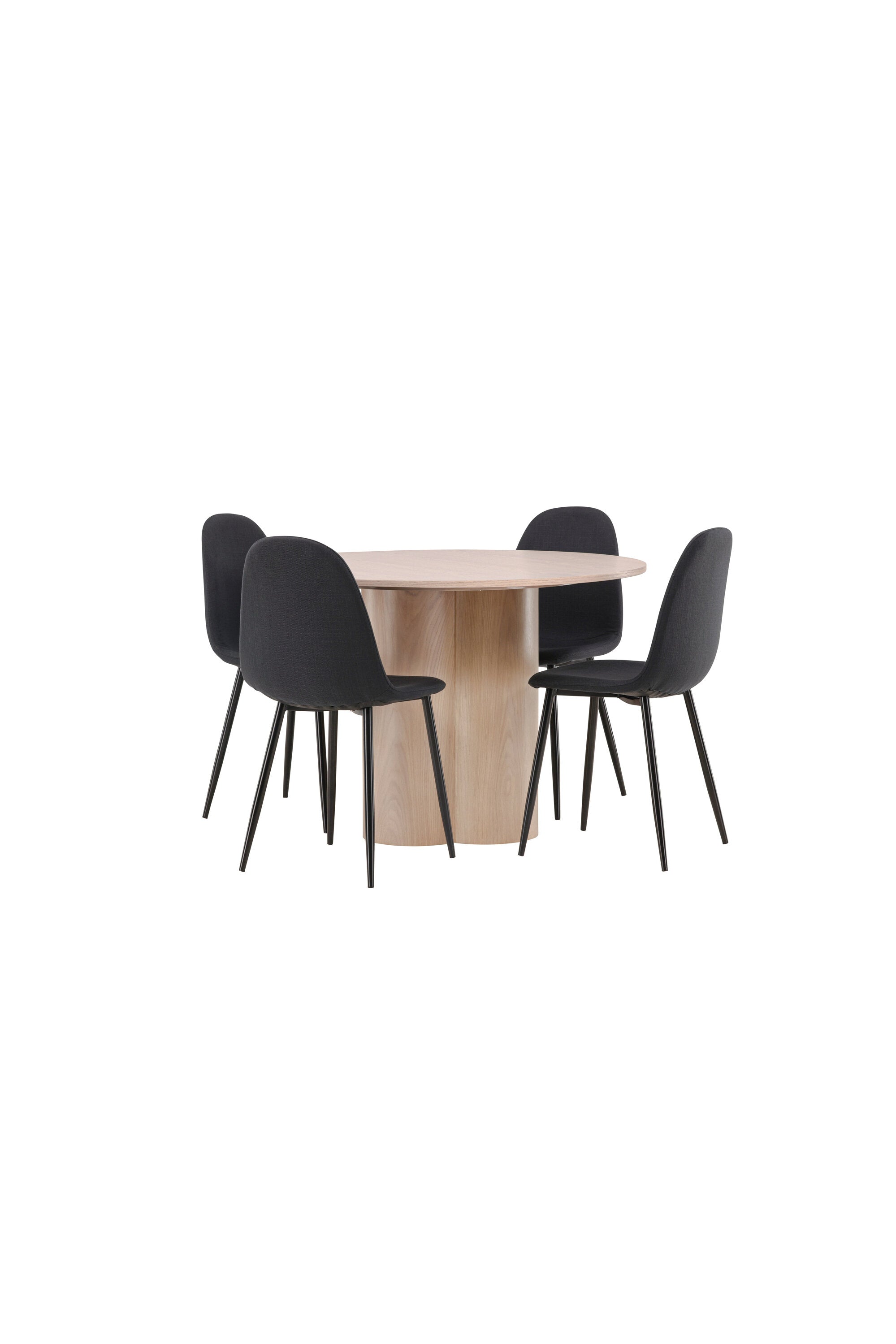 Olivia Esszimmer Set + Polar ⌀110cm/4St. in Natur / Schwarz präsentiert im Onlineshop von KAQTU Design AG. Esszimmerset ist von Venture Home