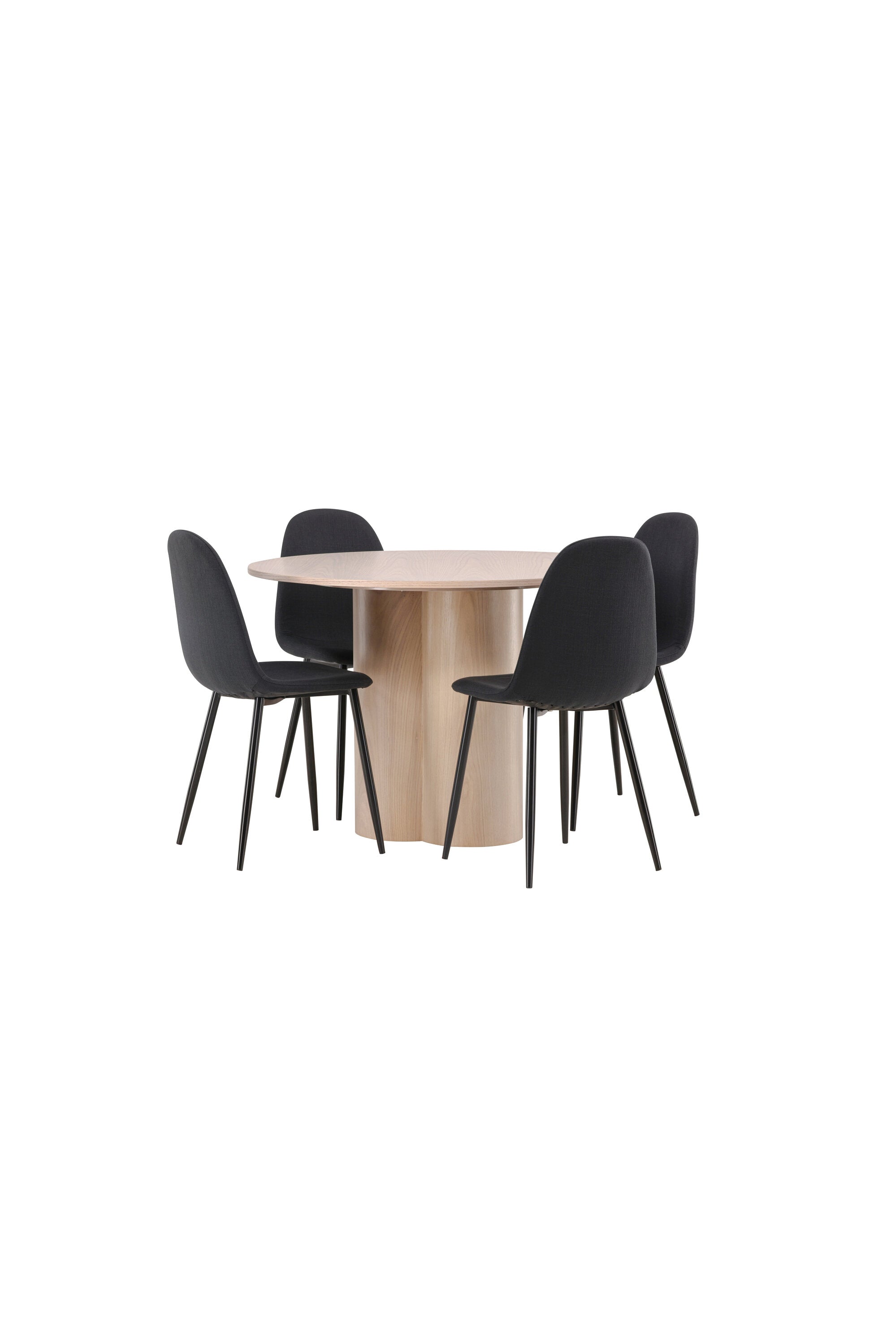Olivia Esszimmer Set + Polar ⌀110cm/4St. in Natur / Schwarz präsentiert im Onlineshop von KAQTU Design AG. Esszimmerset ist von Venture Home