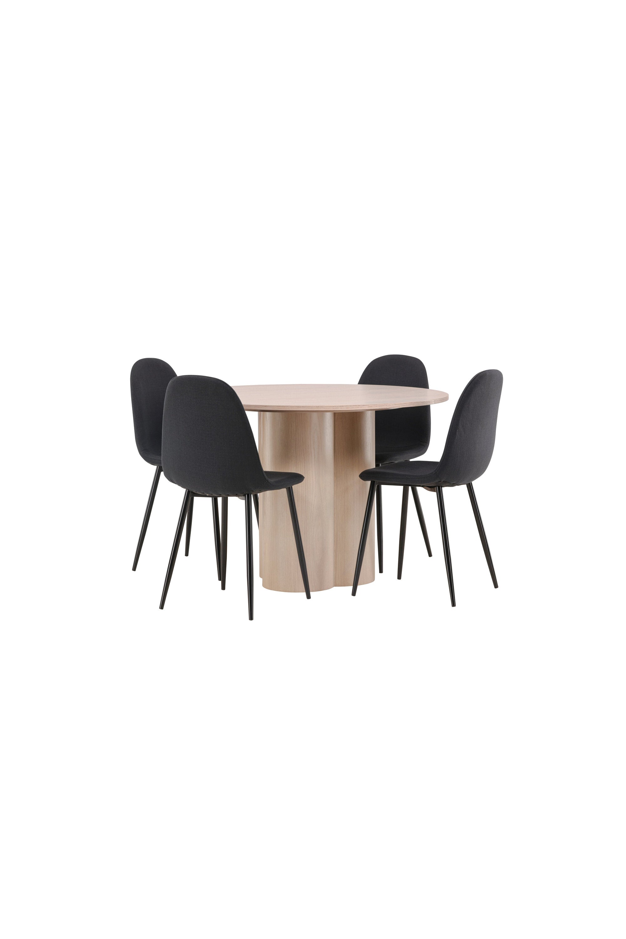 Olivia Esszimmer Set + Polar ⌀110cm/4St. in Natur / Schwarz präsentiert im Onlineshop von KAQTU Design AG. Esszimmerset ist von Venture Home