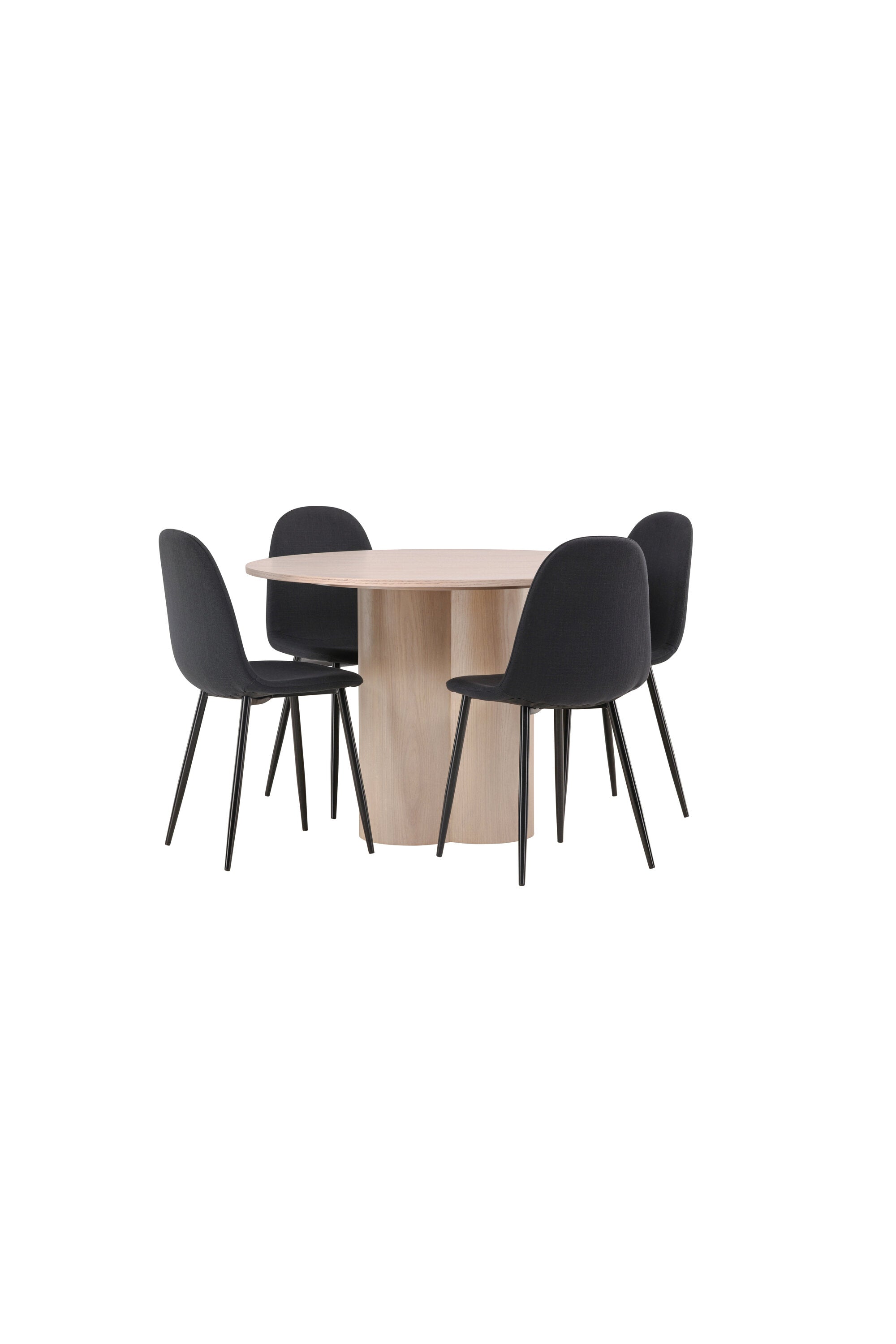Olivia Esszimmer Set + Polar ⌀110cm/4St. in Natur / Schwarz präsentiert im Onlineshop von KAQTU Design AG. Esszimmerset ist von Venture Home