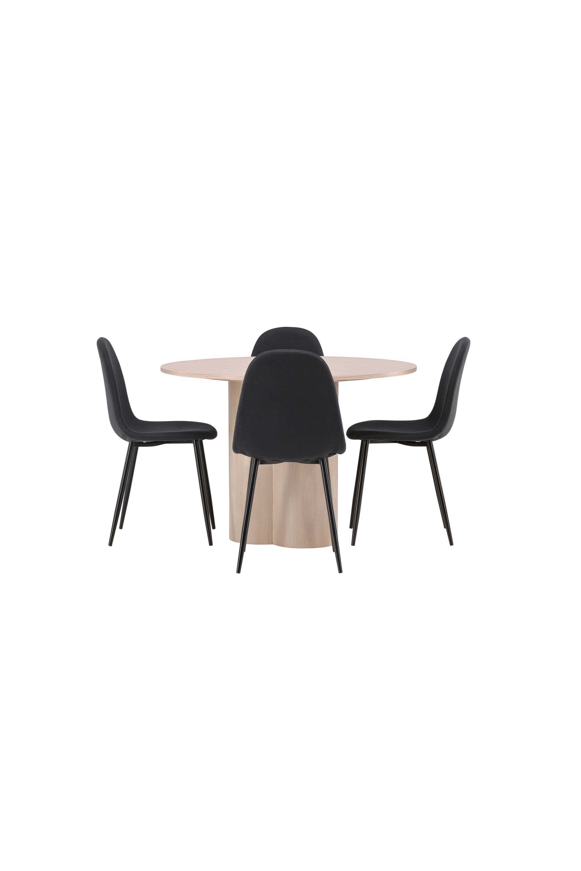Olivia Esszimmer Set + Polar ⌀110cm/4St. in Natur / Schwarz präsentiert im Onlineshop von KAQTU Design AG. Esszimmerset ist von Venture Home