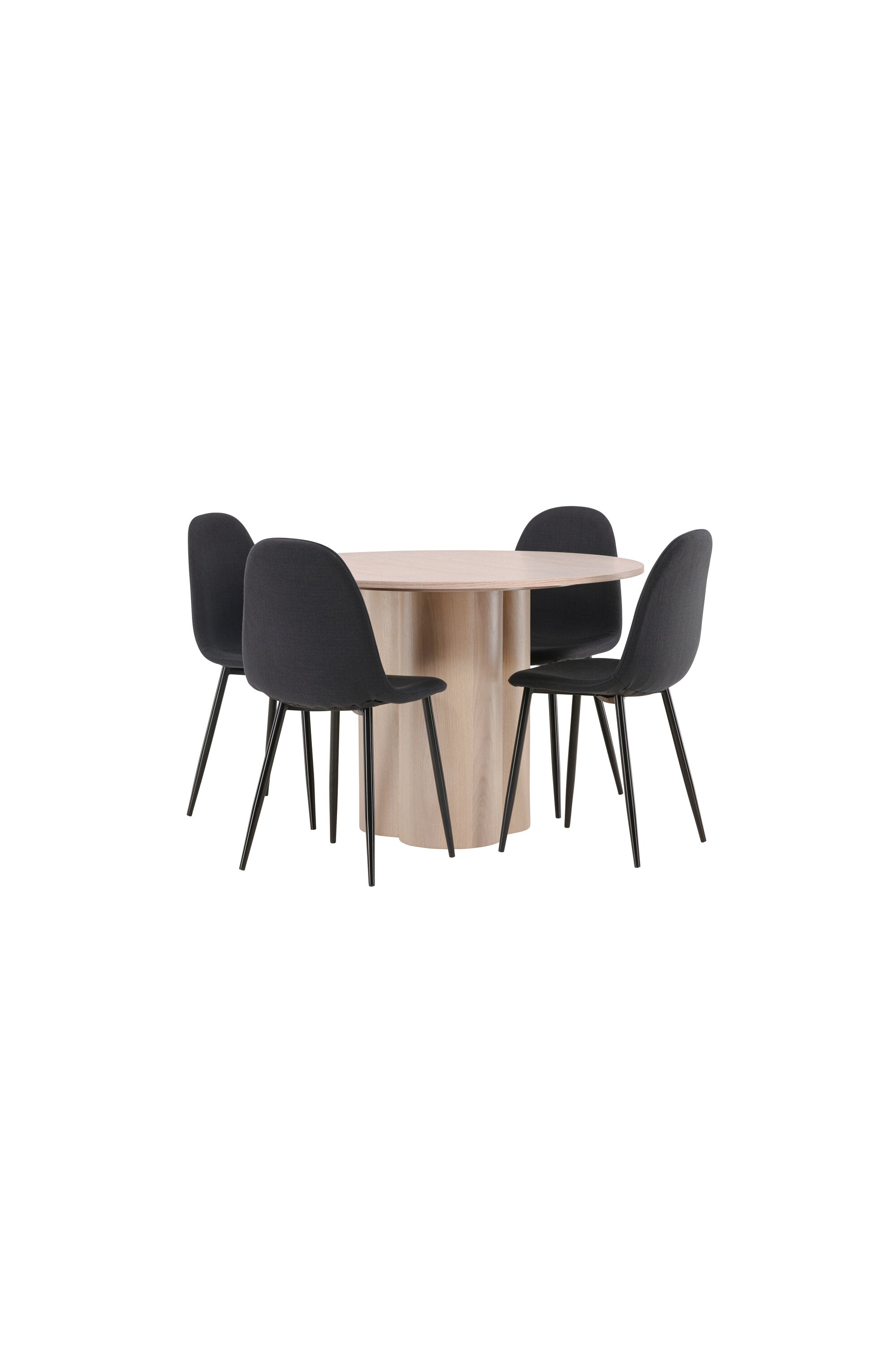 Olivia Esszimmer Set + Polar ⌀110cm/4St. in Natur / Schwarz präsentiert im Onlineshop von KAQTU Design AG. Esszimmerset ist von Venture Home