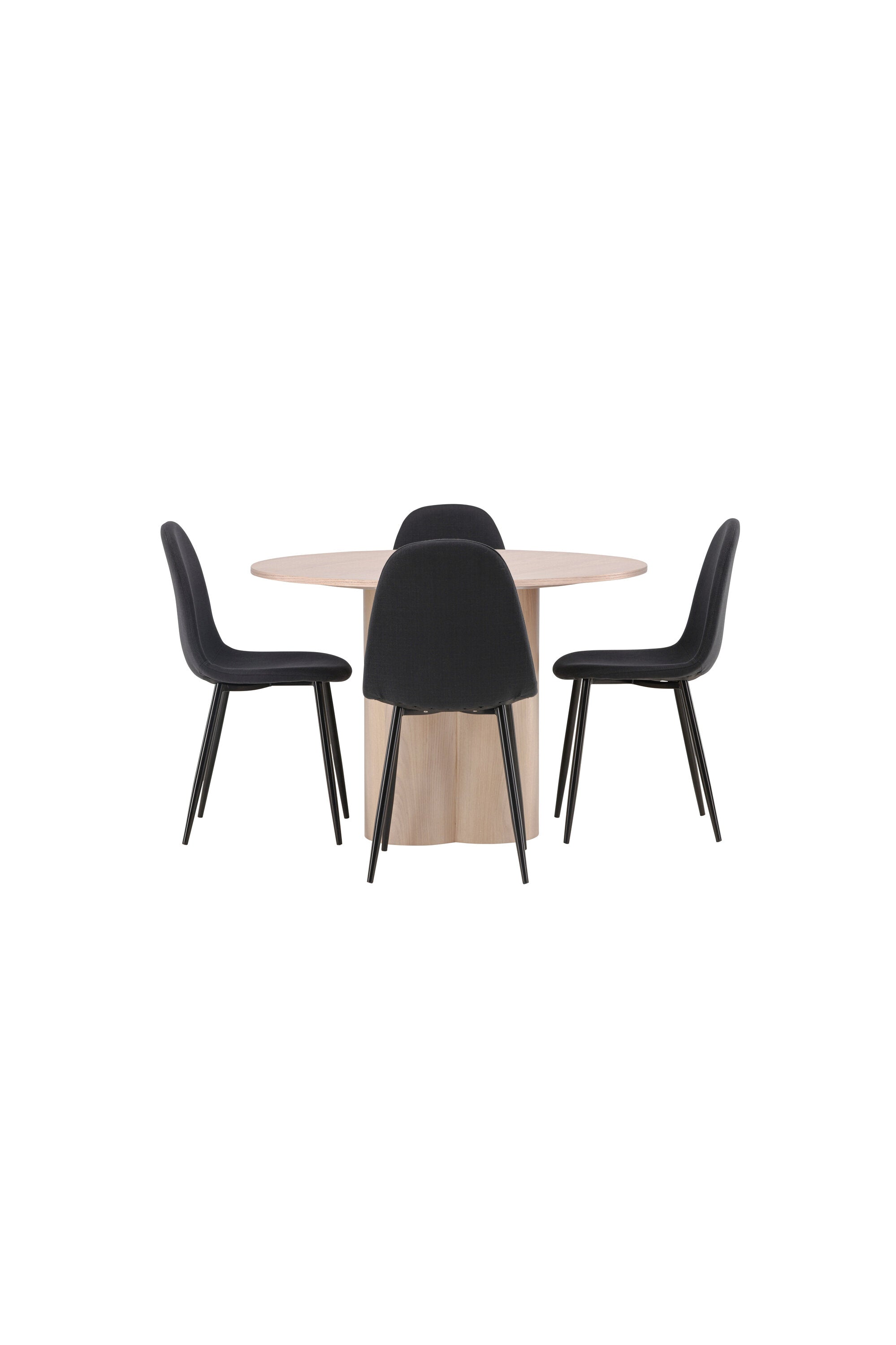 Olivia Esszimmer Set + Polar ⌀110cm/4St. in Natur / Schwarz präsentiert im Onlineshop von KAQTU Design AG. Esszimmerset ist von Venture Home