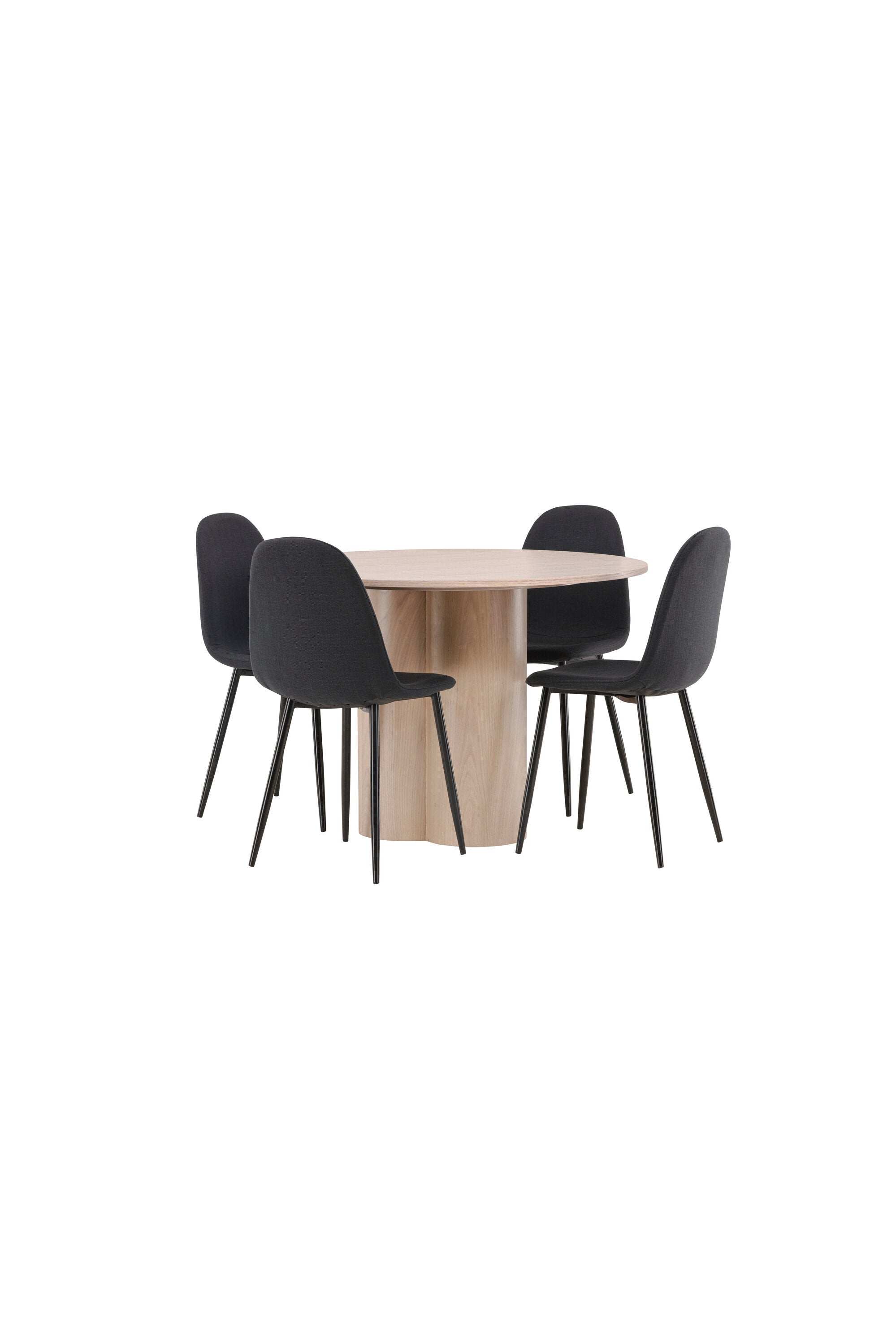 Olivia Esszimmer Set + Polar ⌀110cm/4St. in Natur / Schwarz präsentiert im Onlineshop von KAQTU Design AG. Esszimmerset ist von Venture Home