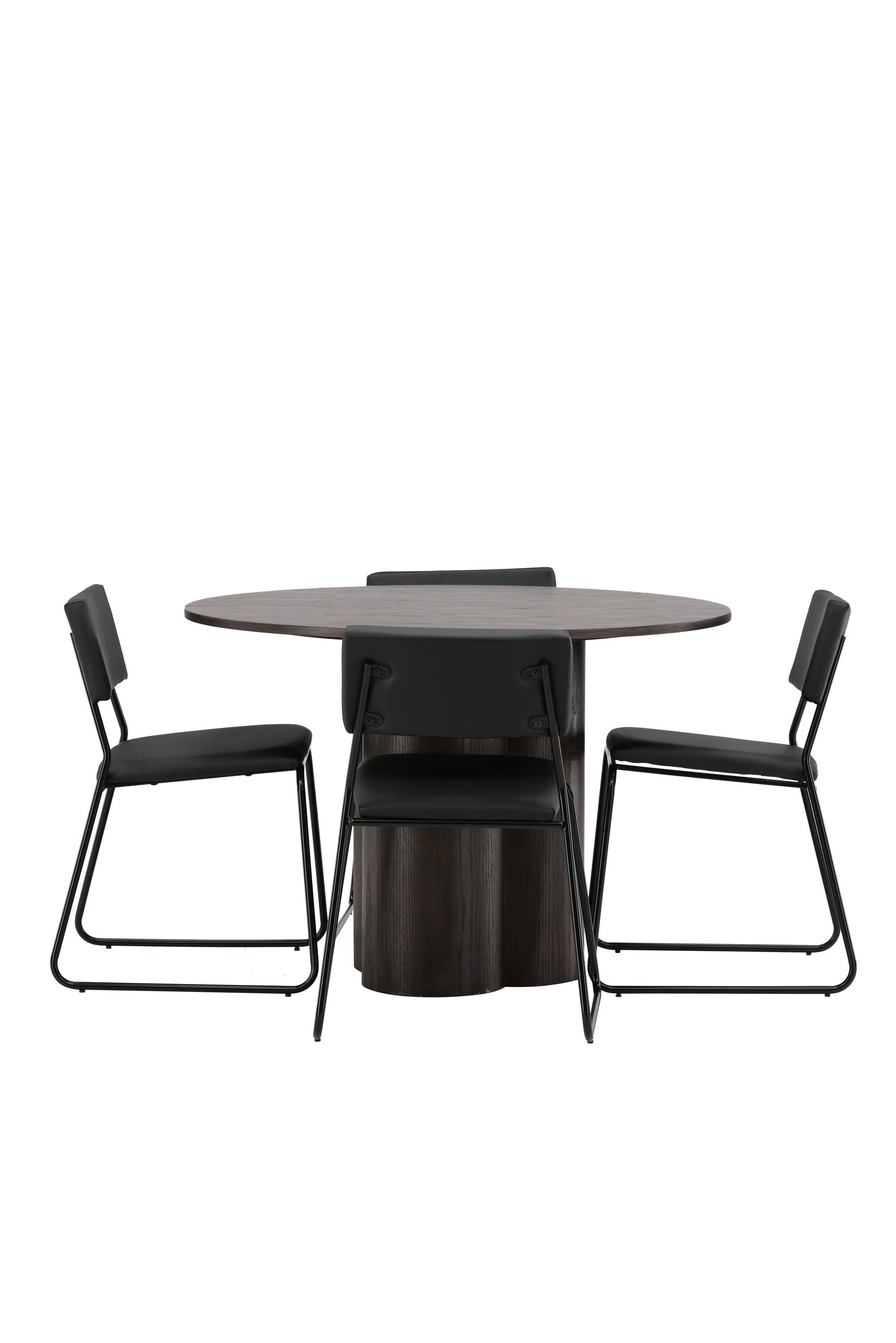 Olivia Esszimmer Set + Kenth ⌀110cm/4St. in Braun / Schwarz präsentiert im Onlineshop von KAQTU Design AG. Esszimmerset ist von Venture Home