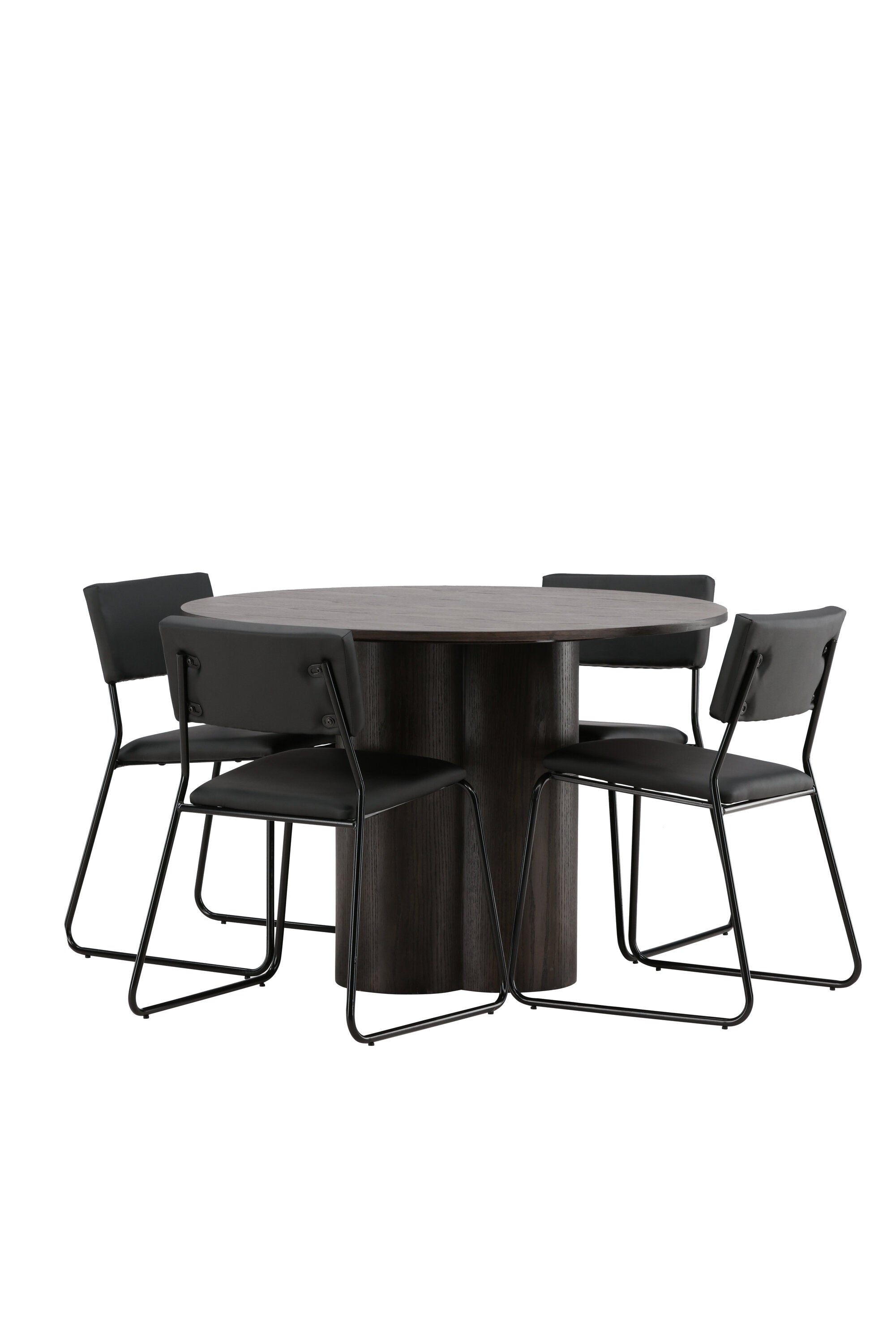 Olivia Esszimmer Set + Kenth ⌀110cm/4St. in Braun / Schwarz präsentiert im Onlineshop von KAQTU Design AG. Esszimmerset ist von Venture Home